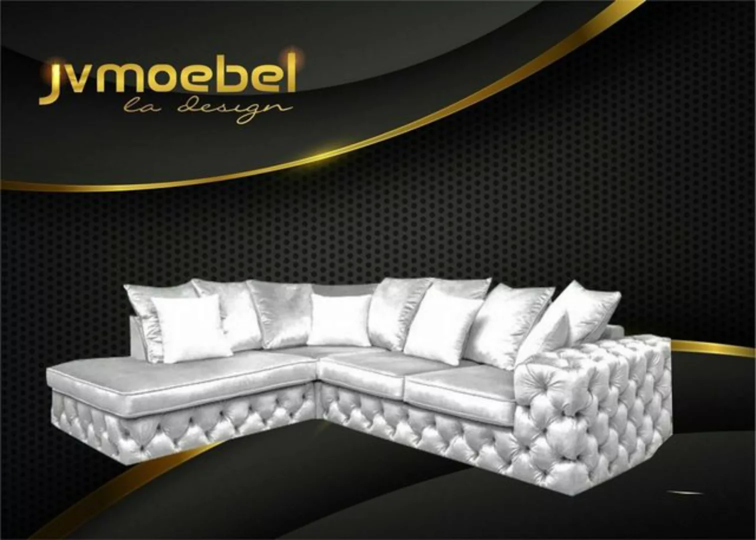 JVmoebel Ecksofa, Chesterfield L-Form Ecksofa Couch Polster Textil Garnitur günstig online kaufen