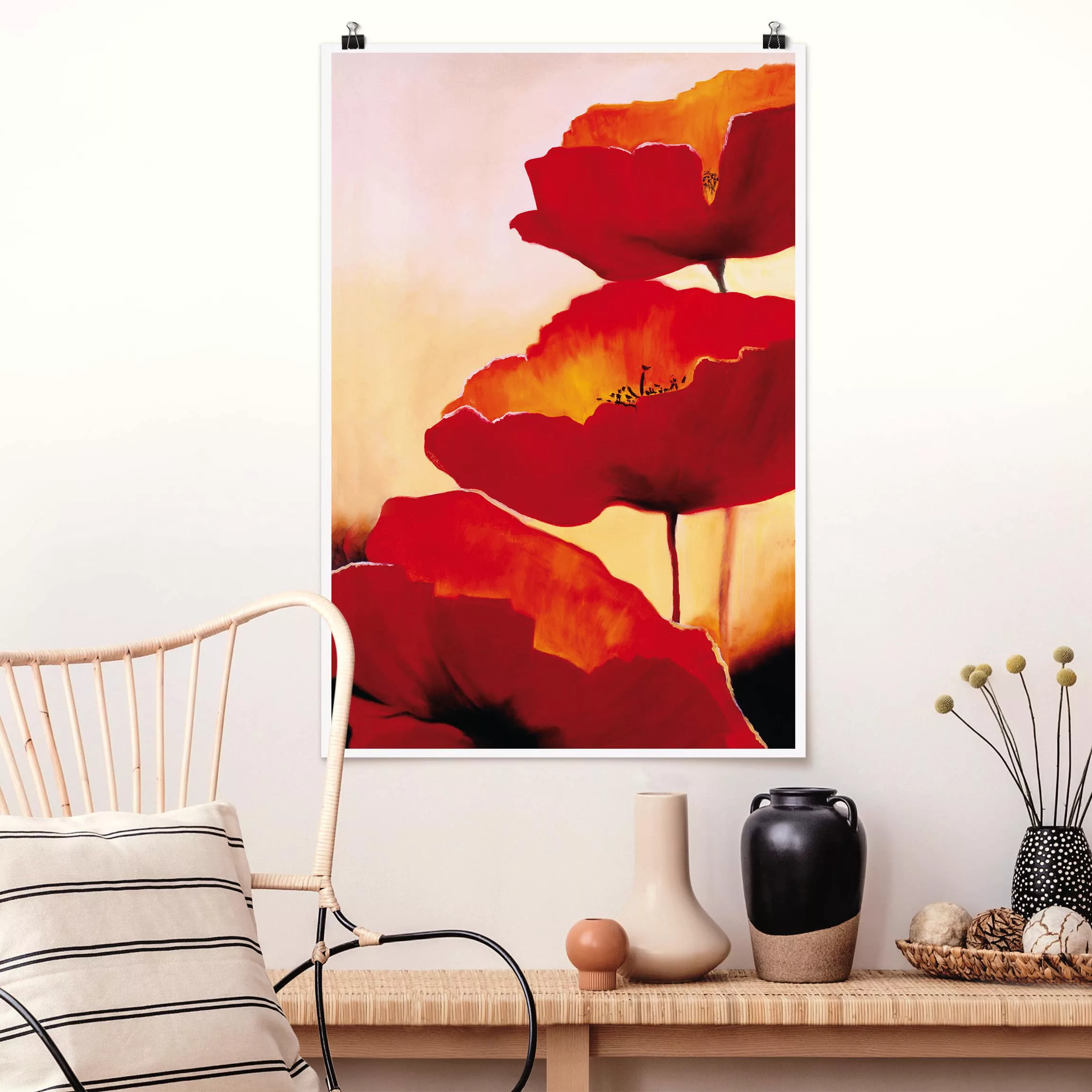 Poster Blumen - Hochformat Poppy Family günstig online kaufen