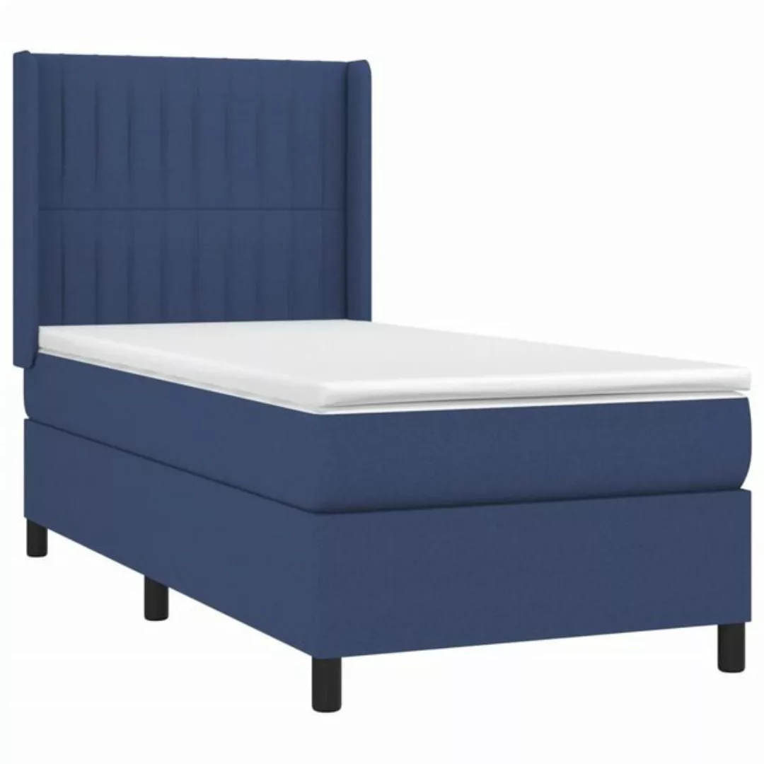 vidaXL Boxspringbett mit Matratze Blau 90x190 cm Stoff1378125 günstig online kaufen