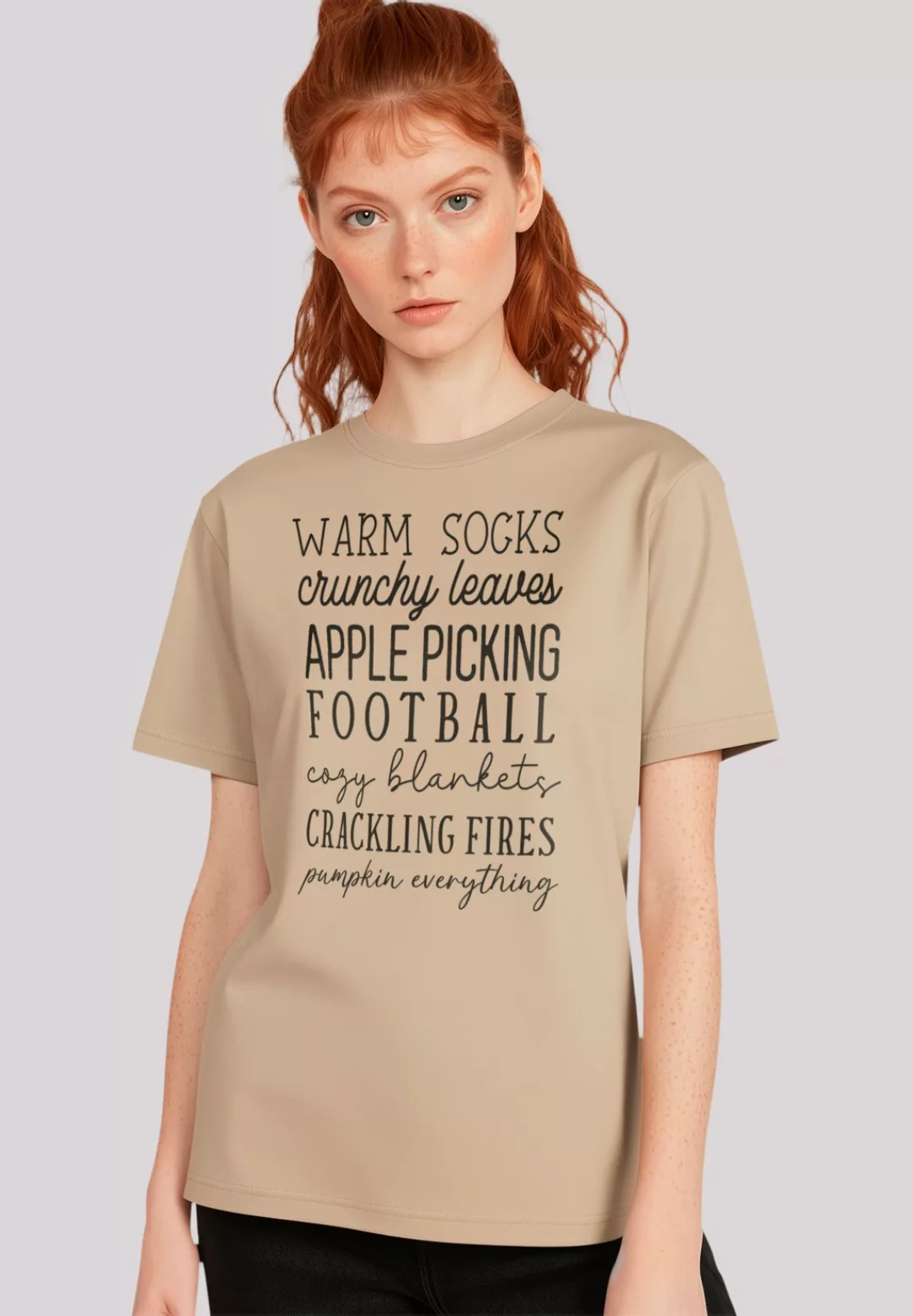 F4NT4STIC T-Shirt "Fall Socks leaves football apples", Premium Qualität, Un günstig online kaufen