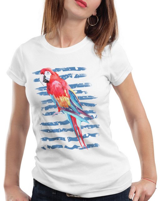 style3 T-Shirt Tropischer Sommer papagei ara regenwald vogel vögel günstig online kaufen