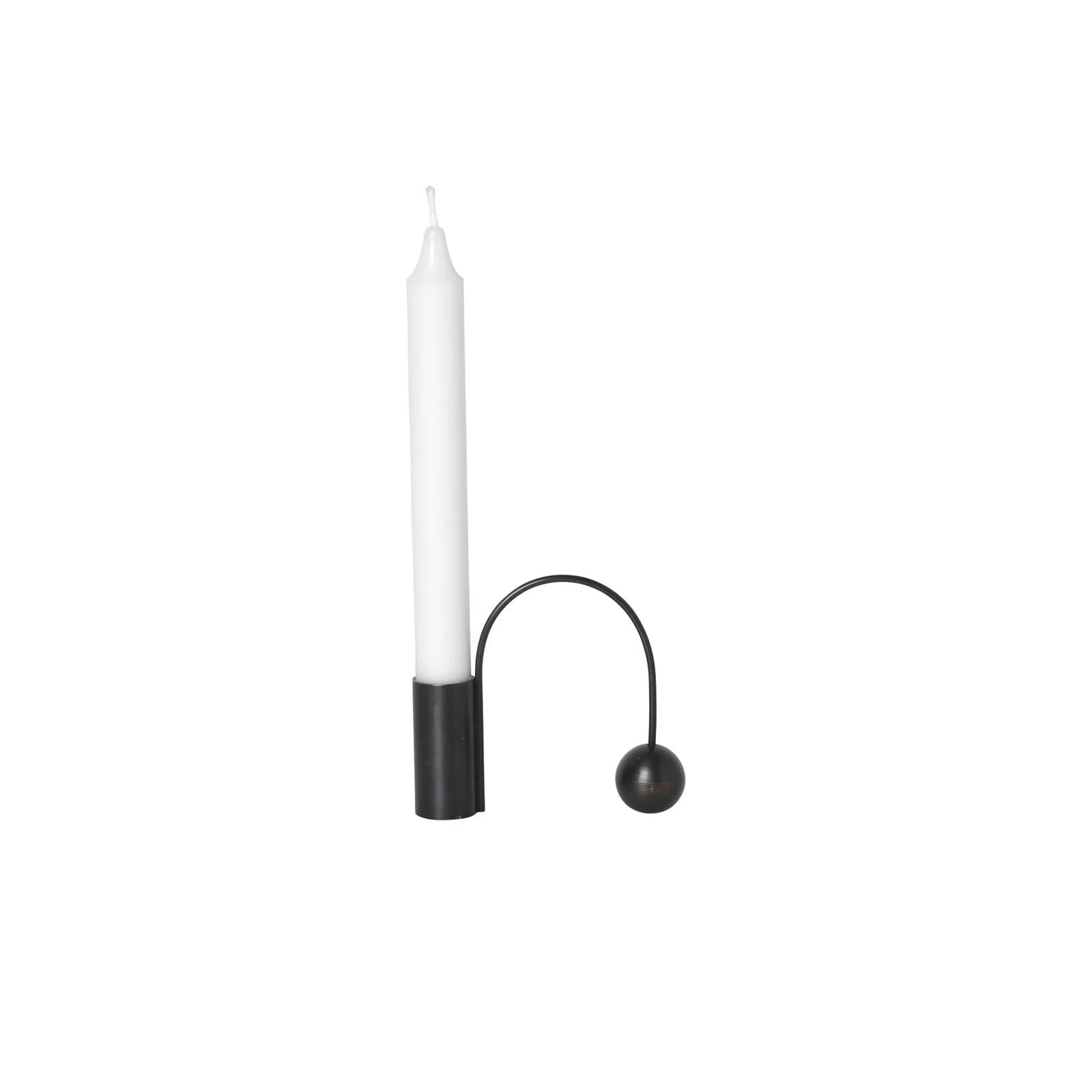 ferm LIVING Kerzenständer Balance, schwarz, Messing, 9,5 cm günstig online kaufen