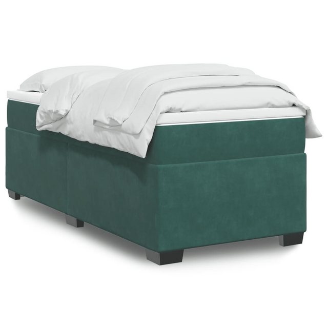 furnicato Bettgestell Boxspringbett mit Matratze Dunkelgrün 90x190 cm Samt günstig online kaufen