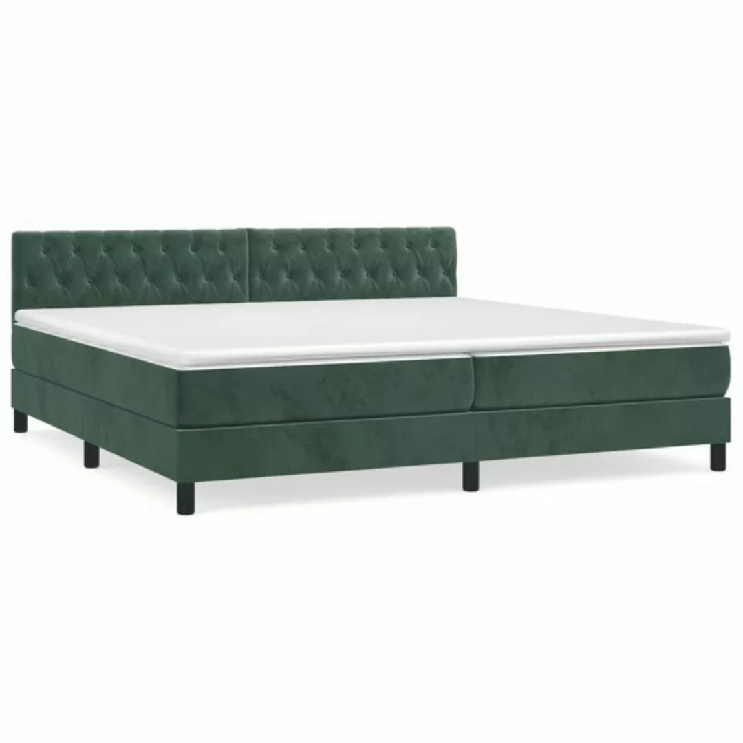 furnicato Bett Boxspringbett mit Matratze Dunkelgrün 200x200 cm Samt günstig online kaufen