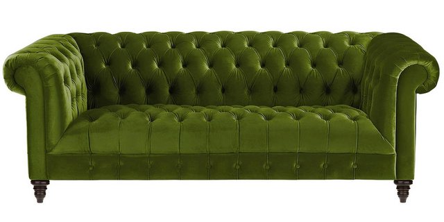 Xlmoebel Sofa Original Sofa mit Chesterfield-Design, grünem Stoff, dreisitz günstig online kaufen