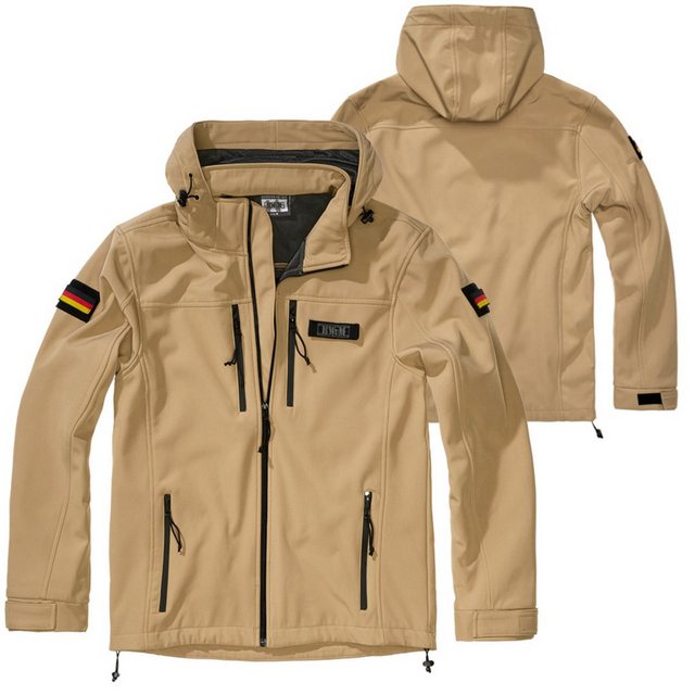 BWuM Outdoorjacke BWuM Tactical Softshell Jacke + Patch & Flaggen günstig online kaufen