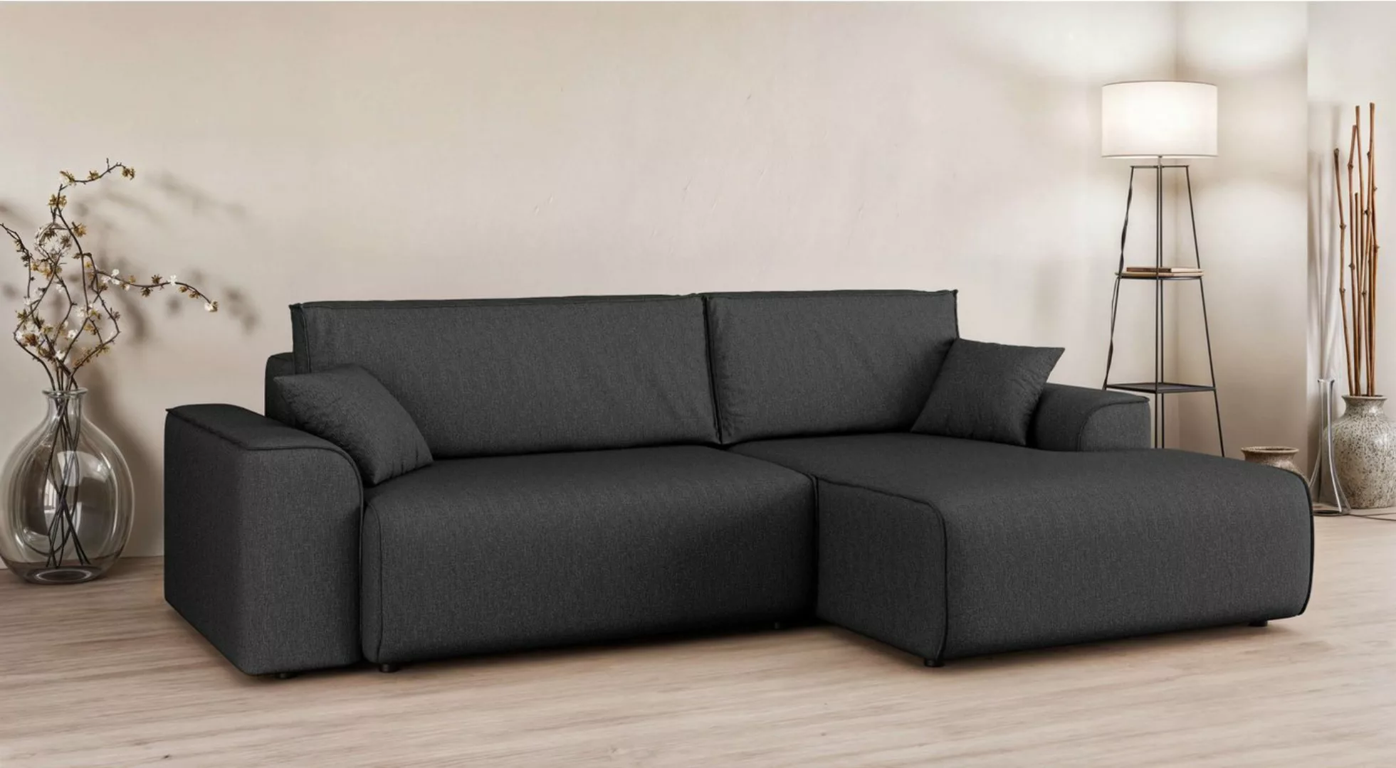 Home affaire Ecksofa "Santenay mit Bettfunktion und Bettkasten, Maße: B/T/H günstig online kaufen