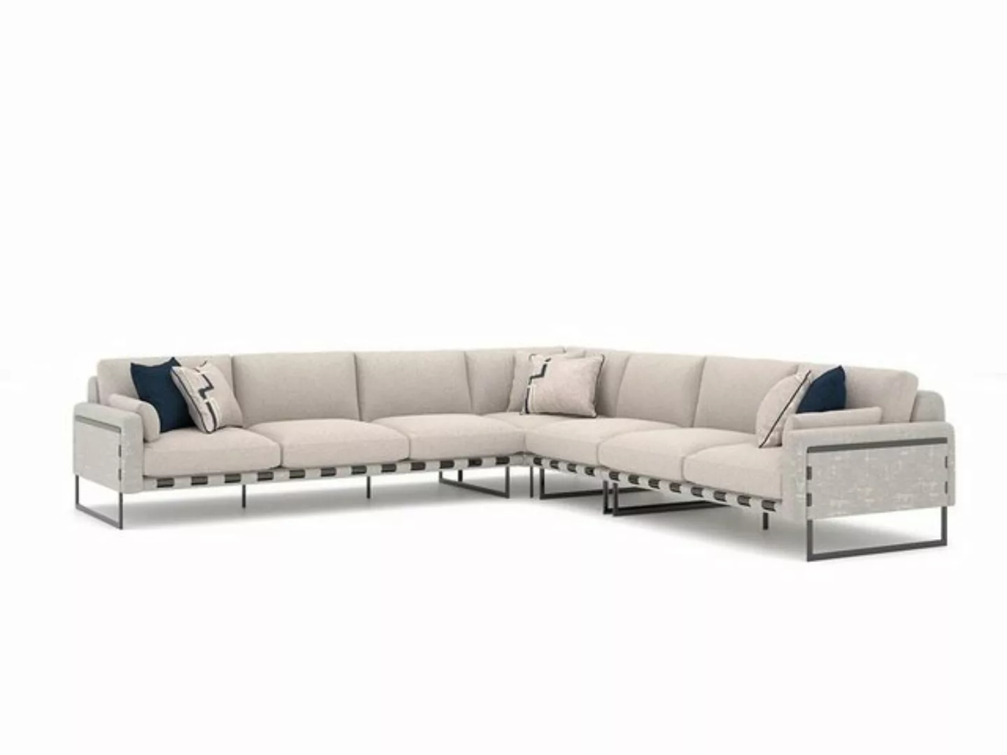 JVmoebel Ecksofa Grau Ecksofa L-Form Couch Design Polster Modern Textil Woh günstig online kaufen