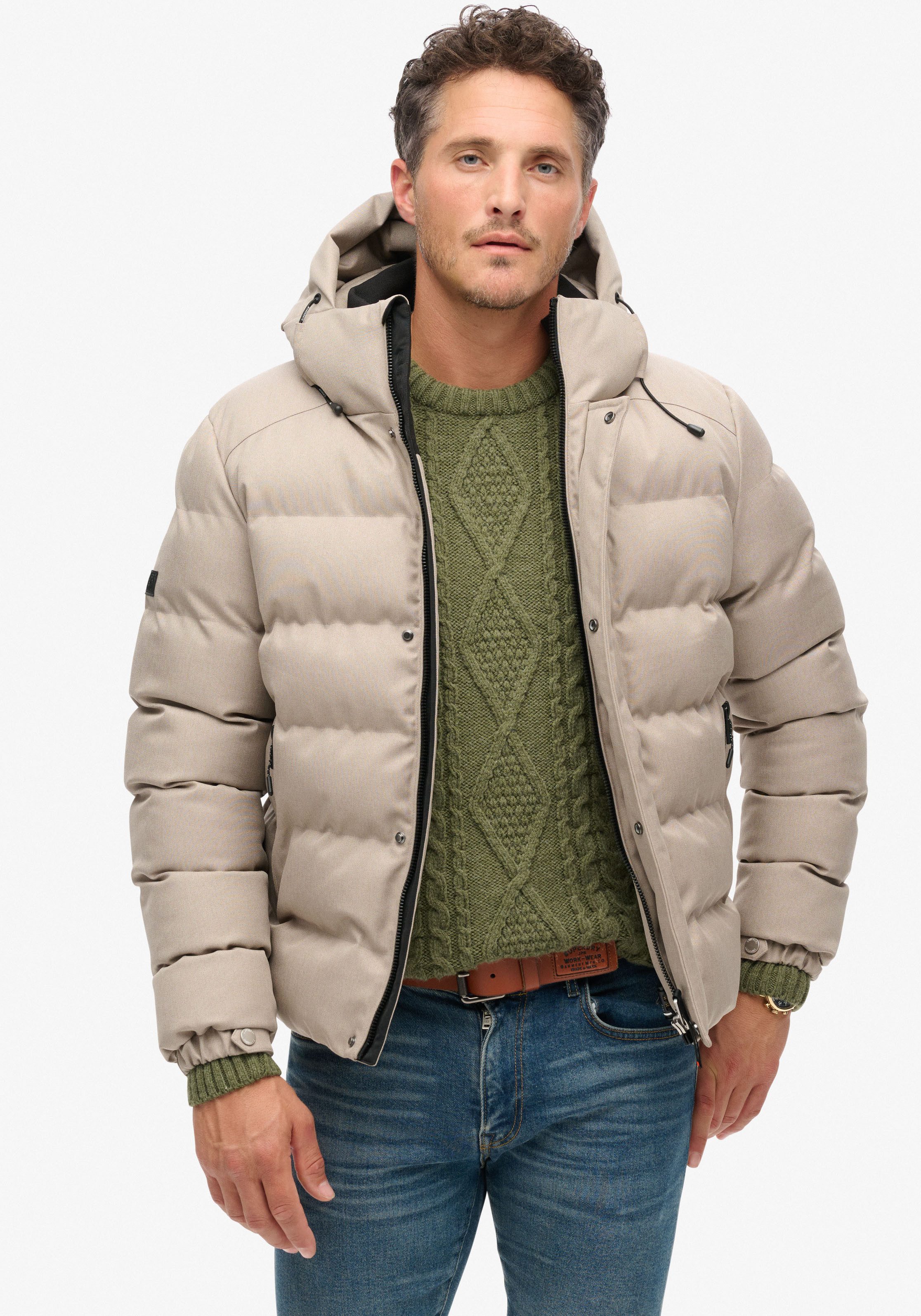 Superdry Steppjacke HOODED TWEED SPORTS PUFFER günstig online kaufen
