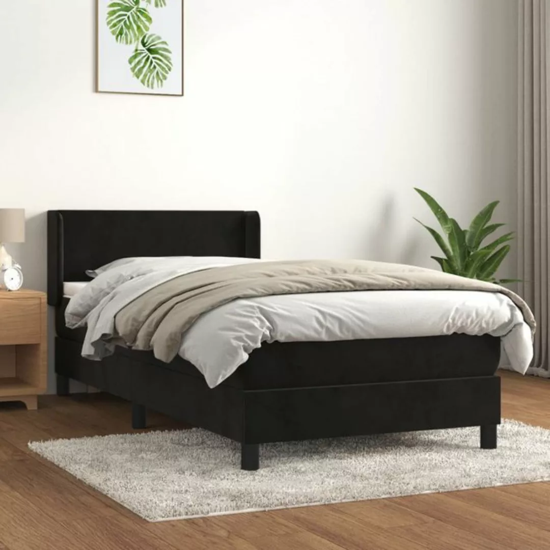 Vidaxl Boxspringbett Mit Matratze Schwarz 90x190 Cm Samt günstig online kaufen