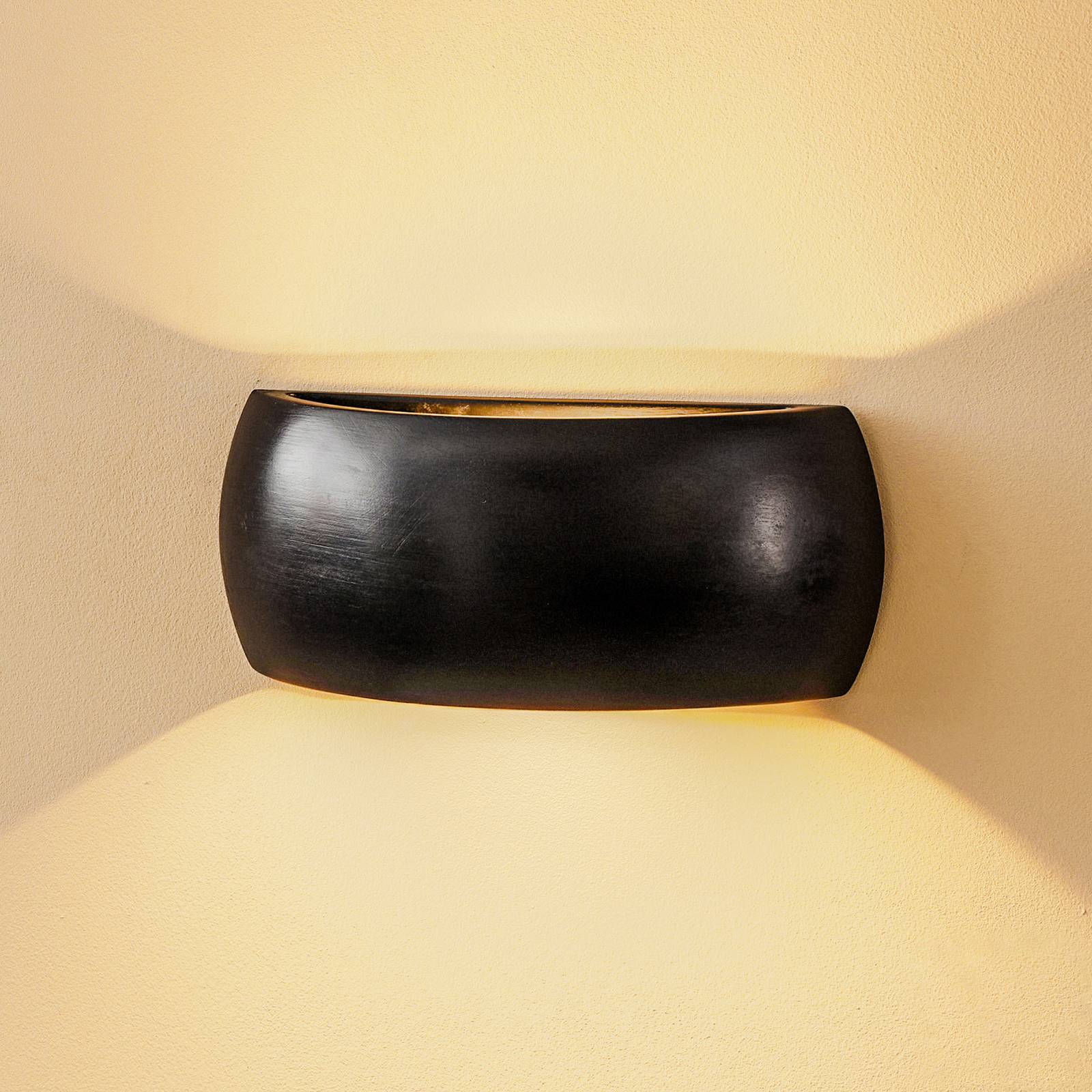 Wandlampe Bow up/down Keramik schwarz Breite 32 cm günstig online kaufen