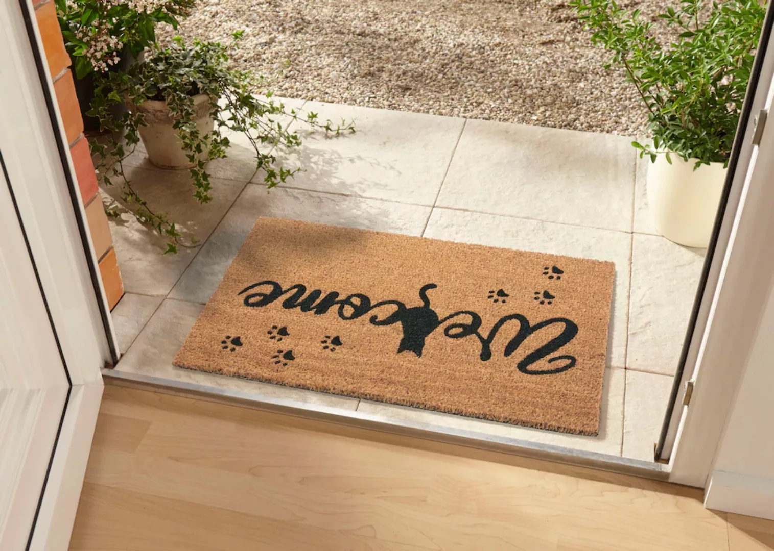 HANSE Home Fußmatte »Mix Mats Kokos Cat Paws Welcome«, rechteckig, Kokos, S günstig online kaufen