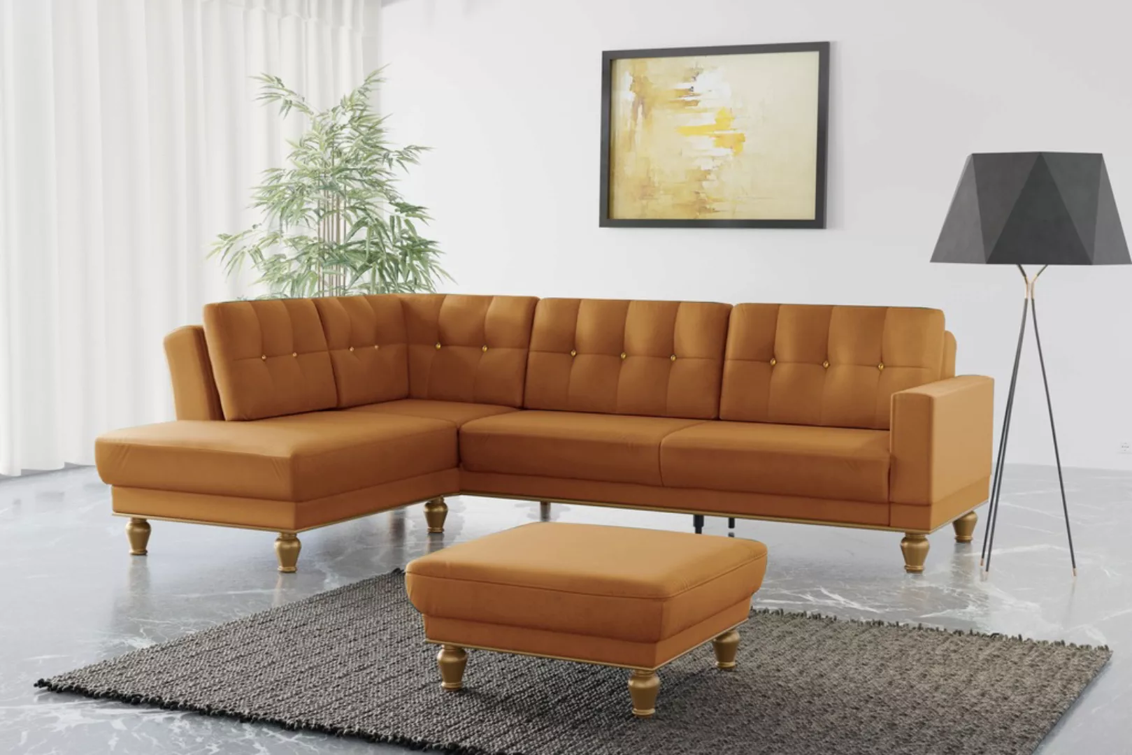 sit&more Ecksofa "Orient 5 L-Form", mit Strass-Stein, wahlweise mit Bettfun günstig online kaufen