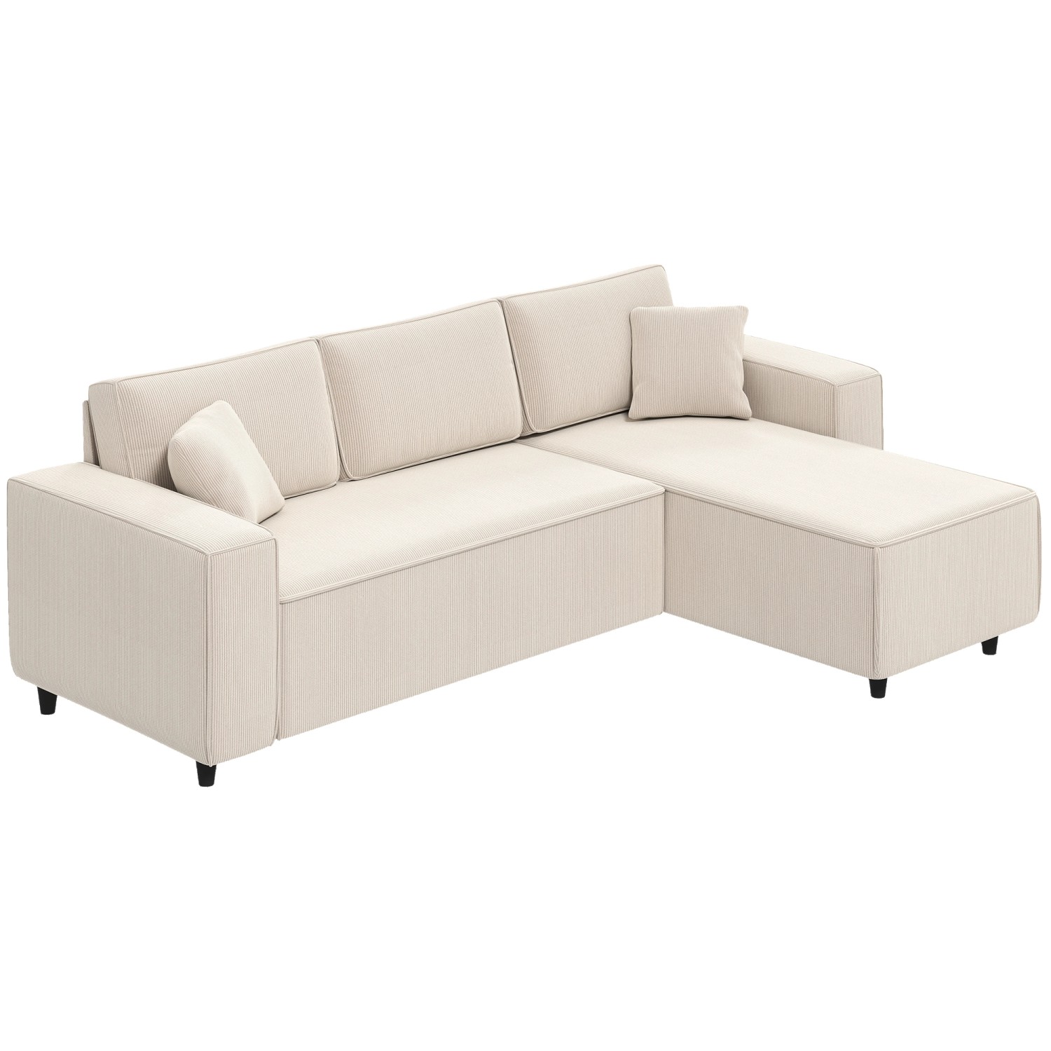 HOMCOM Ecksofa Polyester Schaumstoff 241L x 153B x 83H cm Cremeweiß günstig online kaufen