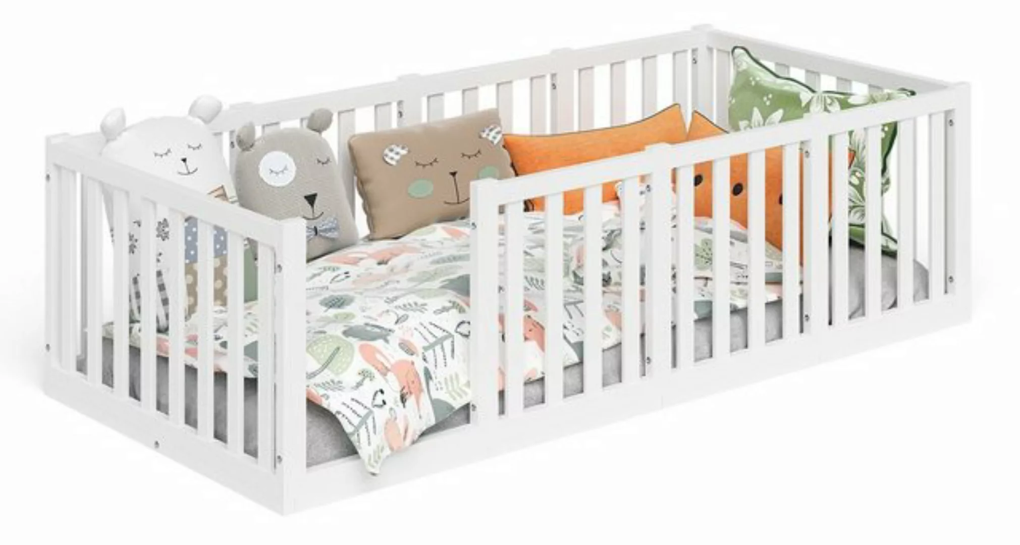 Bellabino Kinderbett Tapi (90x200 cm, weiß, inkl. Lattenrost und extra hohe günstig online kaufen