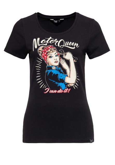 QueenKerosin Kurzarmshirt Motor Queen I can do it Basic T-Shirt günstig online kaufen