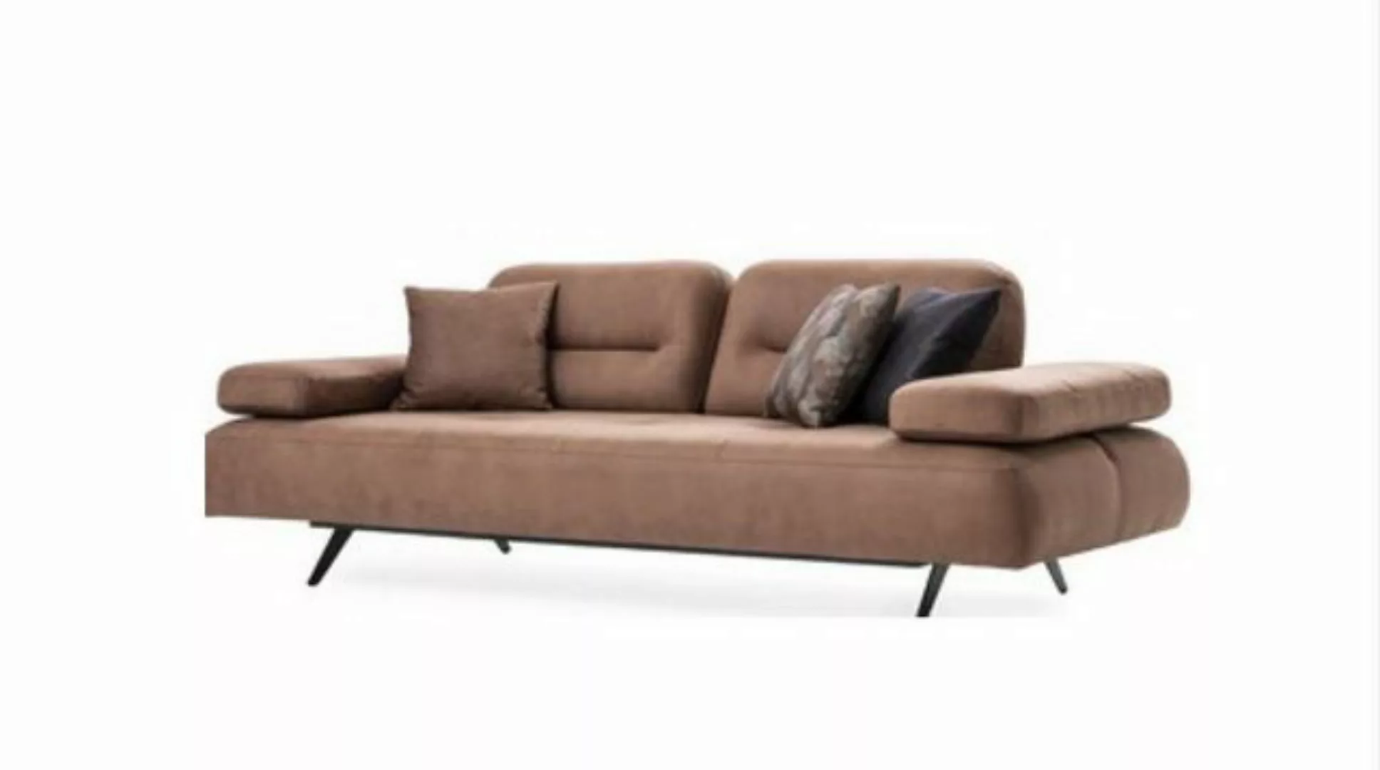 Xlmoebel Sofa Braunes Luxus-Design-Sofa mit drei Sitzplätzen in Textil - Ne günstig online kaufen