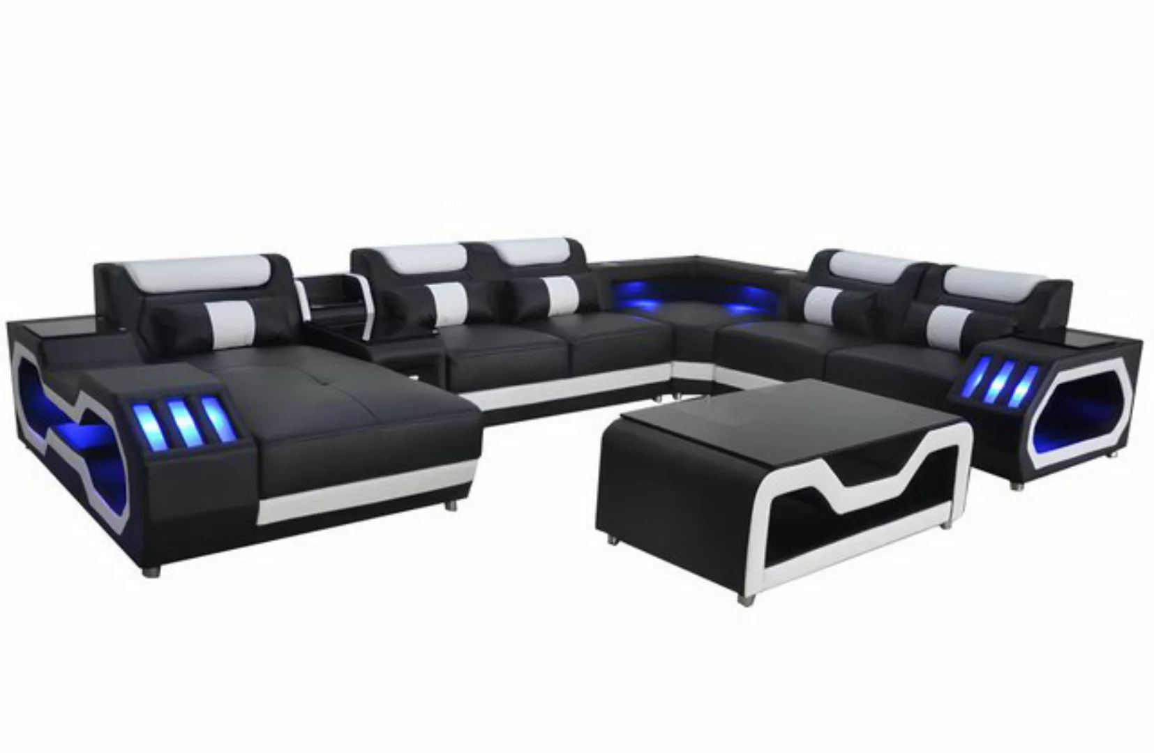 Xlmoebel Sofa Neues Wohnzimmer-Sofa mit Ledersitzpolstern und modernem Desi günstig online kaufen