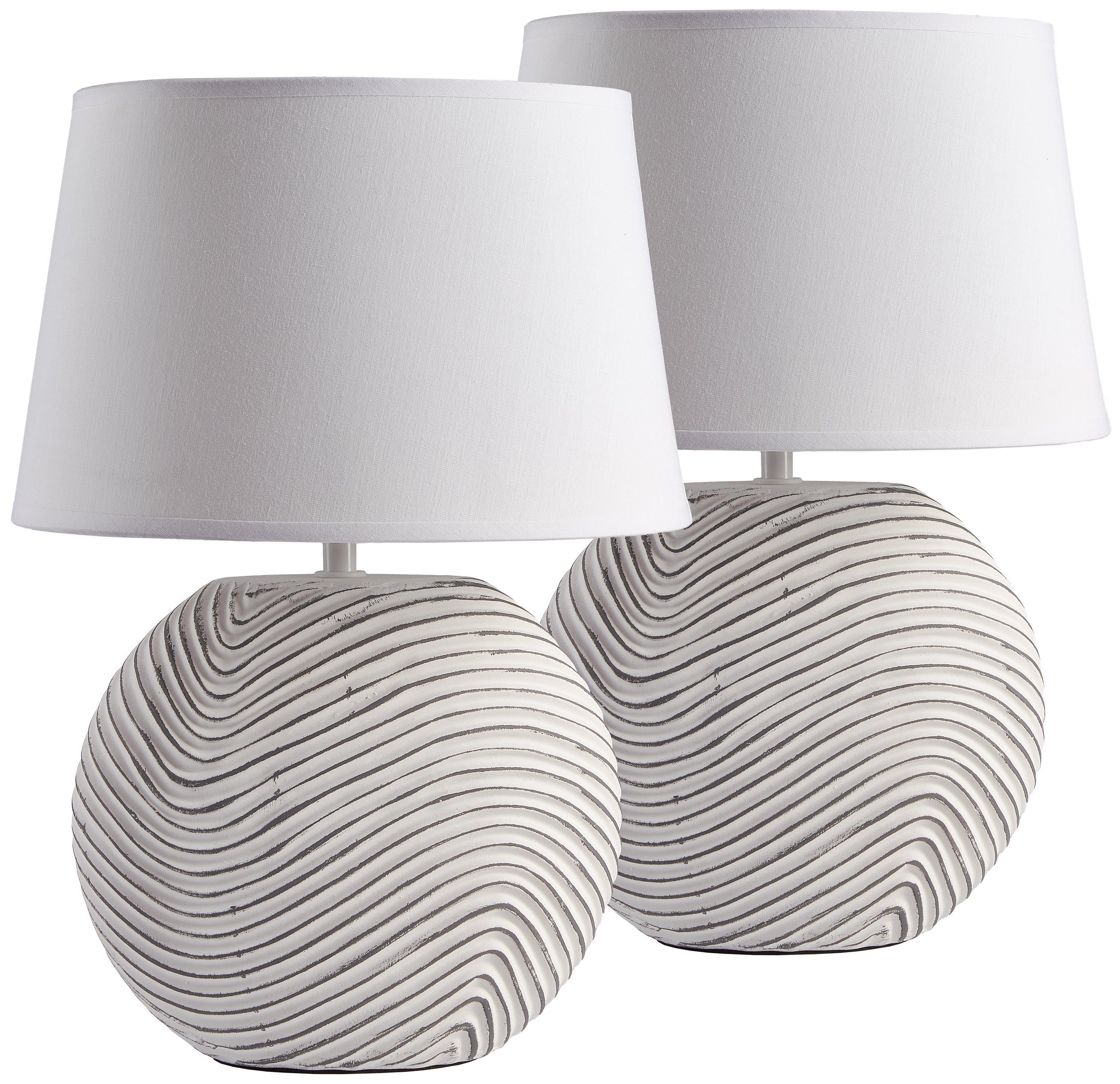 BRUBAKER Nachttischlampe 2er Set Tischlampe "Zen günstig online kaufen