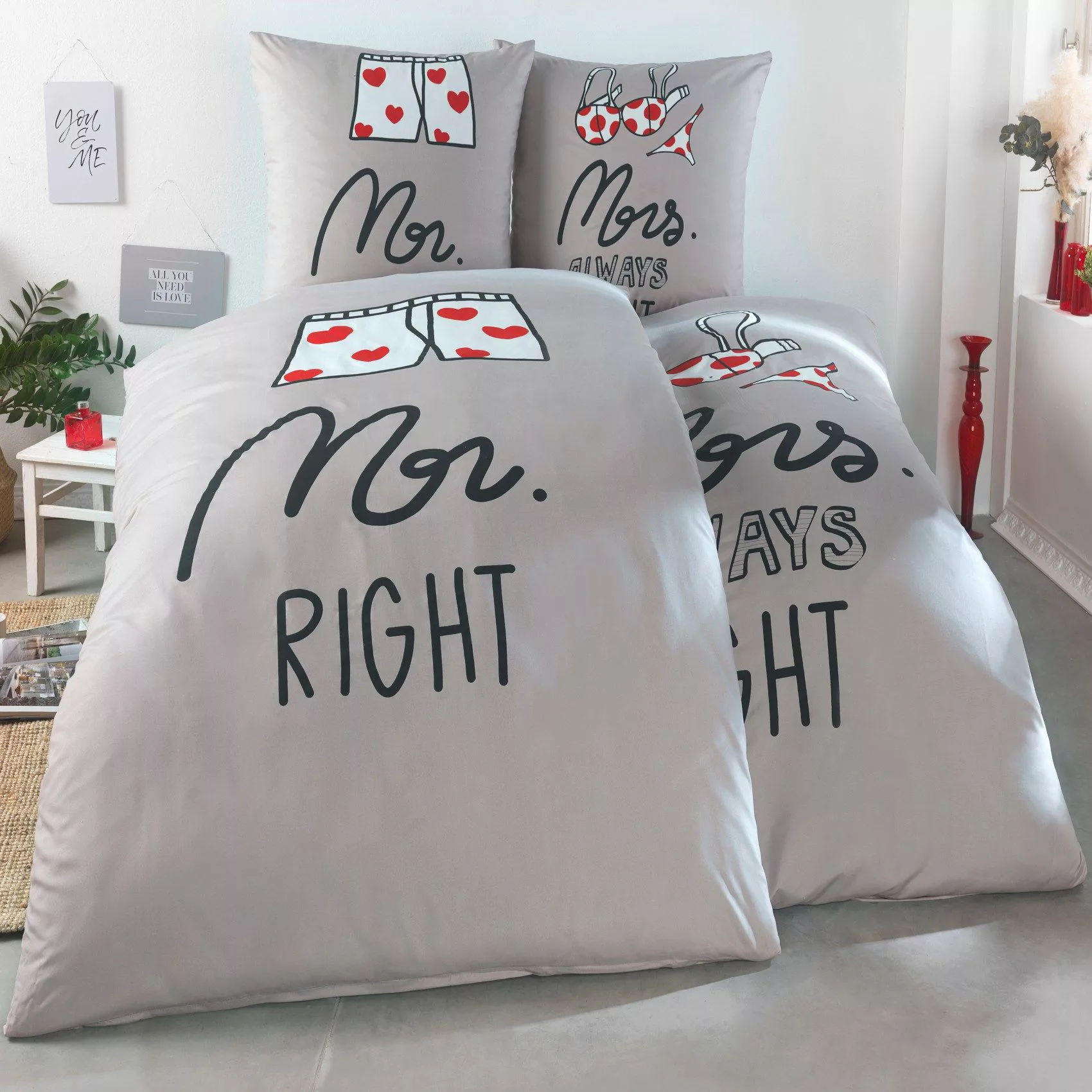 Kuscheli Partnerbettwäsche 2x 135x200 + 2x günstig online kaufen