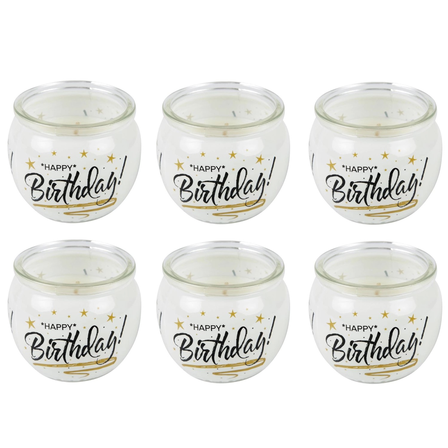 HS Candle Duftkerzen Sprüche 6er Pack Happy Birthday günstig online kaufen