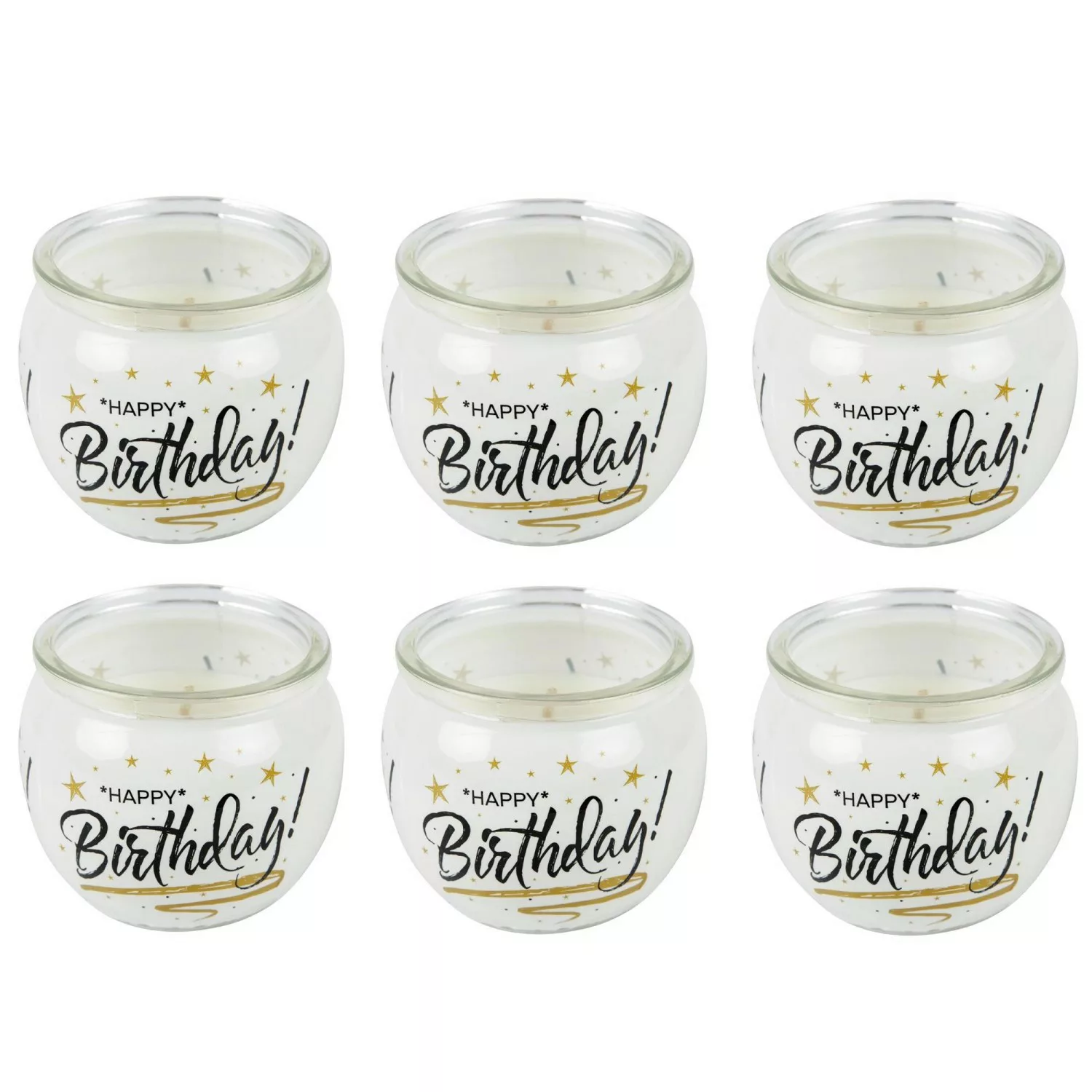 HS Candle Duftkerzen Sprüche 6er Pack Happy Birthday günstig online kaufen