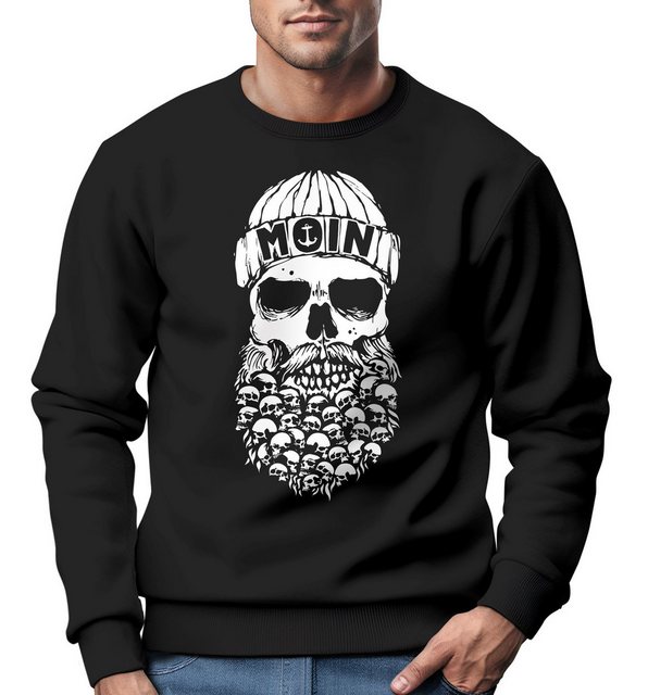 Neverless Sweatshirt Sweatshirt Herren Totenkopf Nordisch Moin Hamburg Dial günstig online kaufen