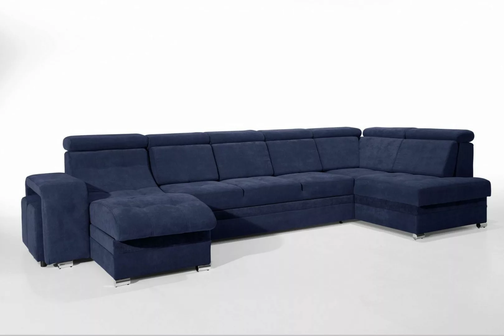 robin Big-Sofa L-Form Ecksofa: Schlaffunktion, 2 Bettkästen, 7 Kopfstützen günstig online kaufen