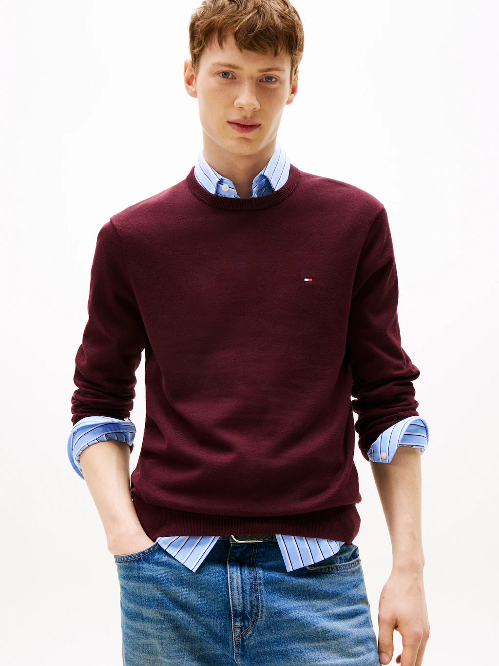 Tommy Hilfiger Rundhalspullover "ESSENTIAL COTTON CREW NECK", 100% Baumwoll günstig online kaufen