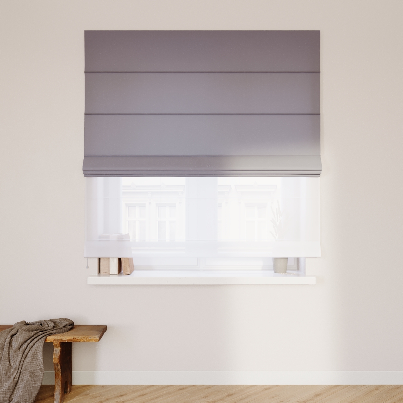 Dekoria Doppelraffrollo Duo, grau, 120 x 170 cm günstig online kaufen
