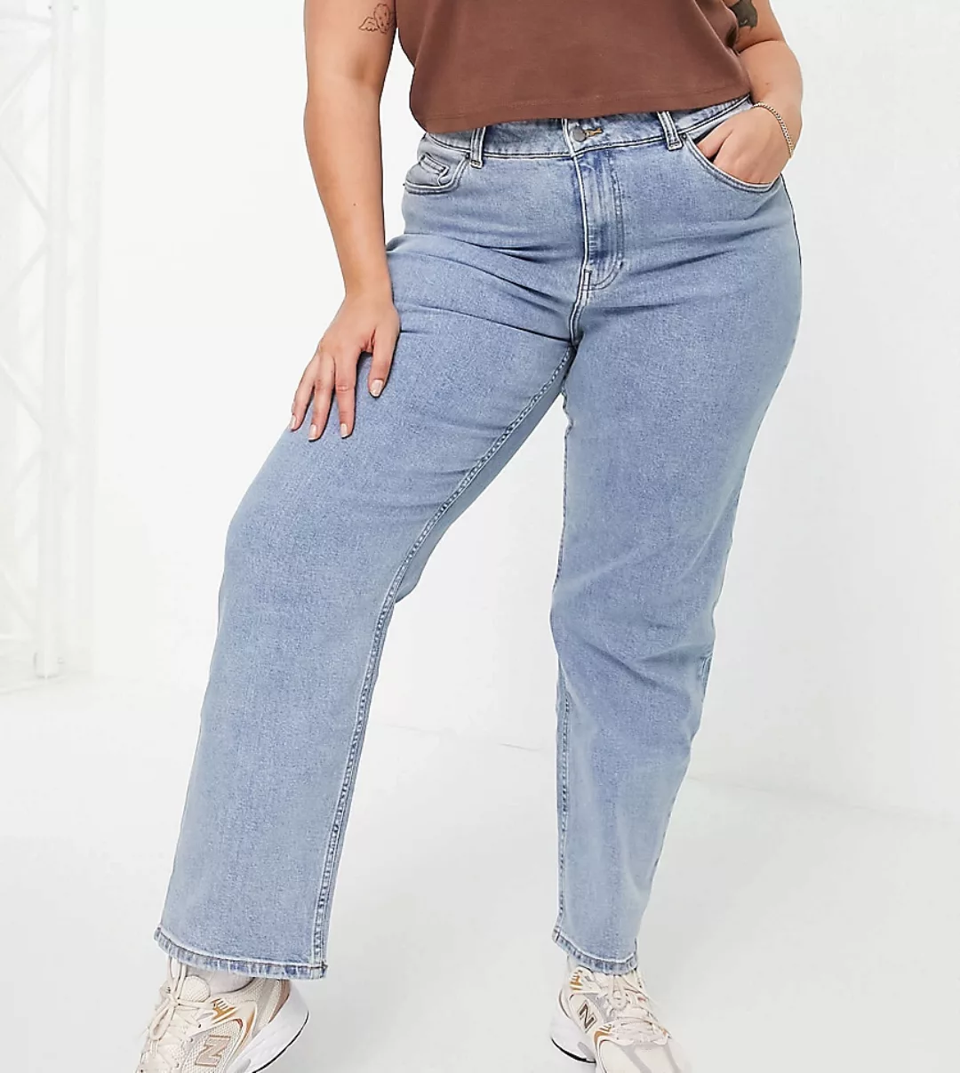Dr Denim Plus – Li – Jeans mit mittelhohem Bund und geradem Schnitt in hell günstig online kaufen