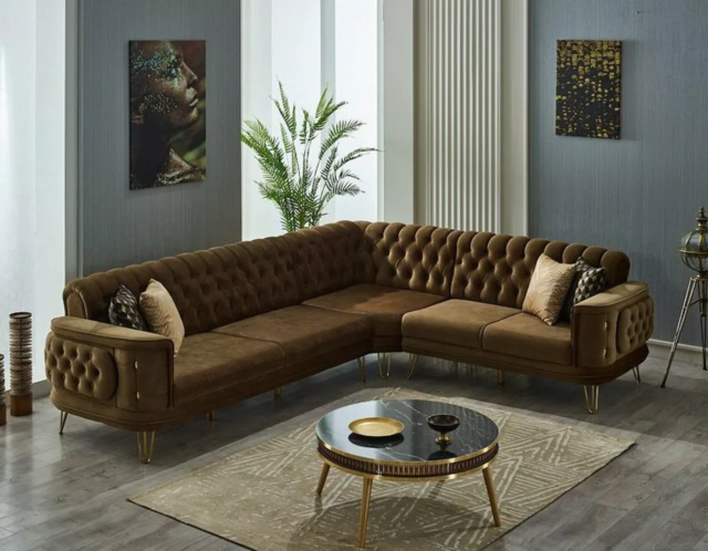 Villa Möbel Ecksofa Carlo Ecksofa, 1. Stk., Hand Made Quality, pflegeleicht günstig online kaufen