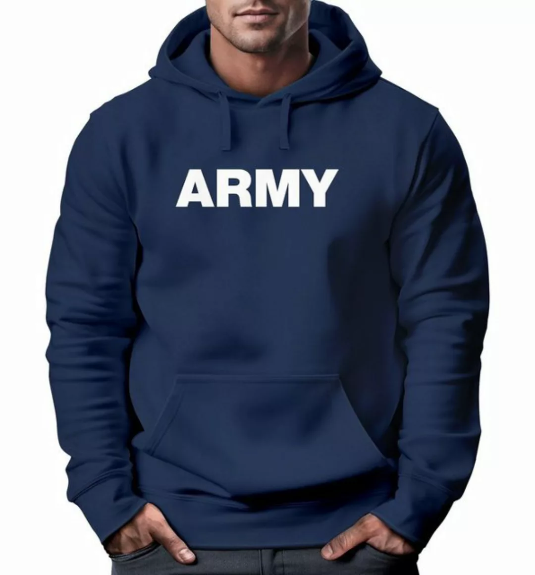 Neverless Hoodie Hoodie Herren Army Aufdruck Print Kapuzen-Pullover Männer günstig online kaufen