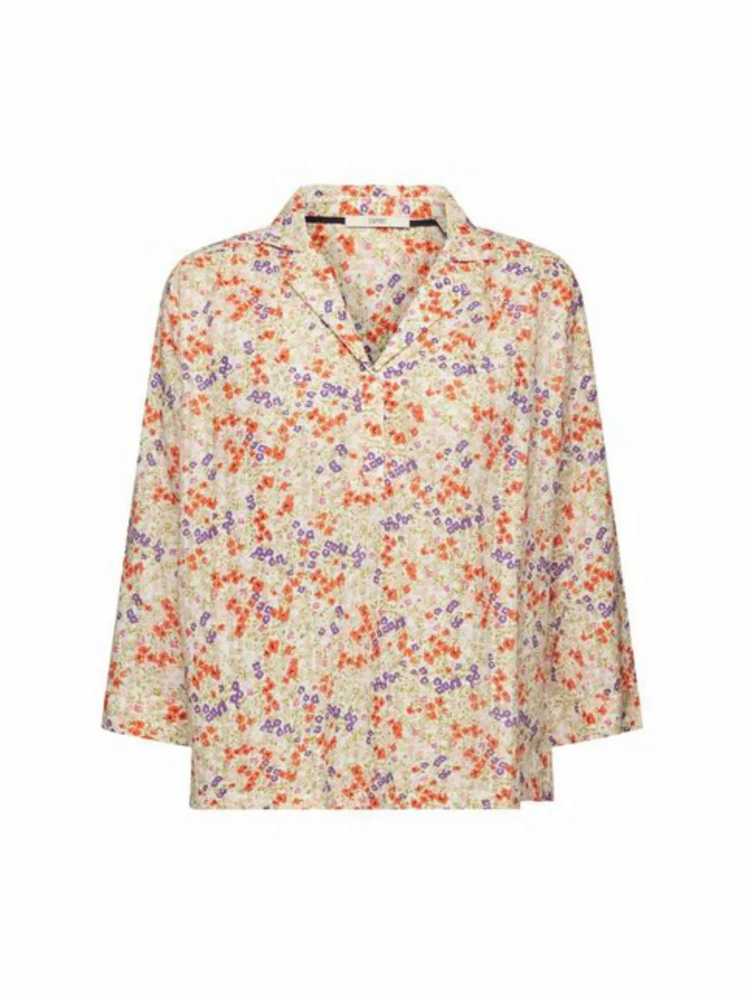 Esprit Kurzarmbluse Baumwollbluse mit Blumen-Print günstig online kaufen