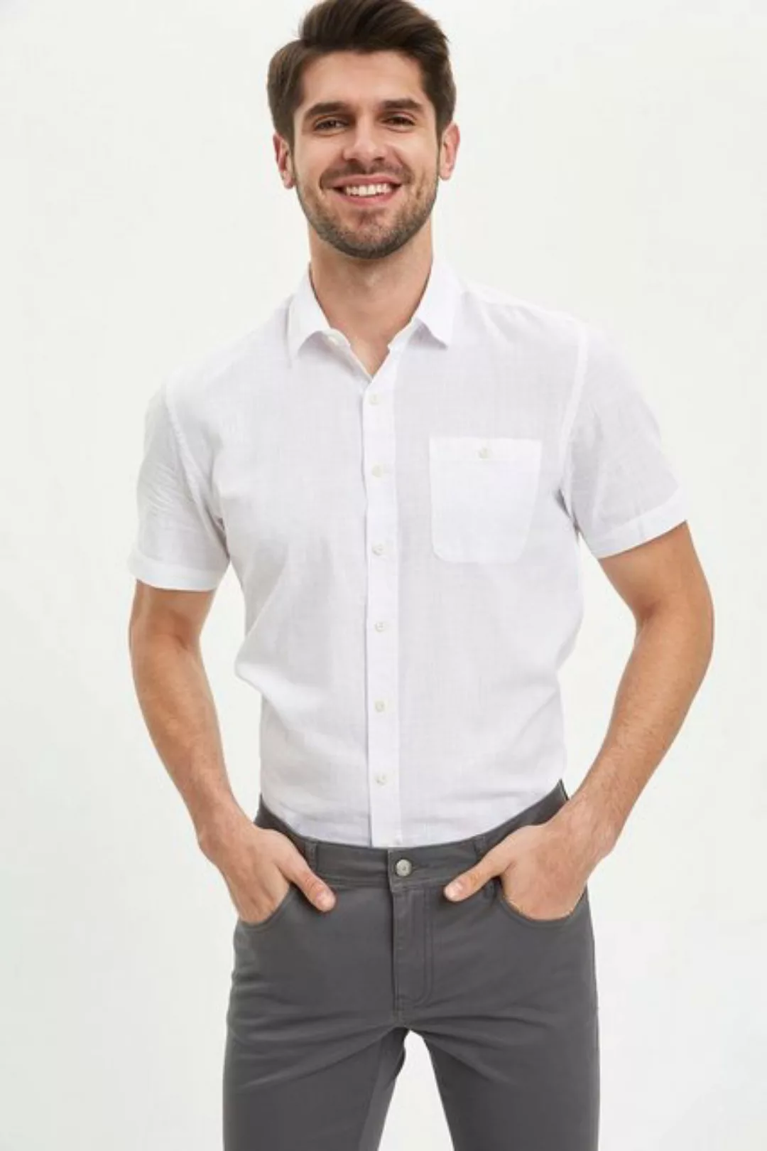 DeFacto Kurzarmhemd Herren Kurzarmhemd REGULAR FIT günstig online kaufen