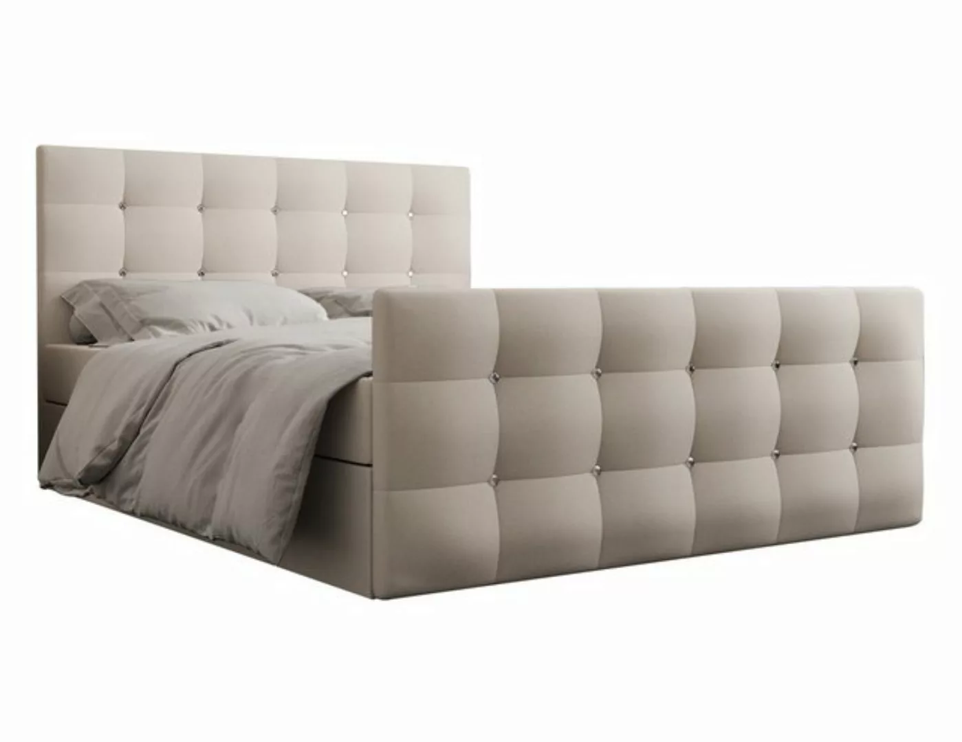 Furnix Boxspringbett KLONI 140x200 cm Doppelbett Bettkasten, Boxspringbett günstig online kaufen