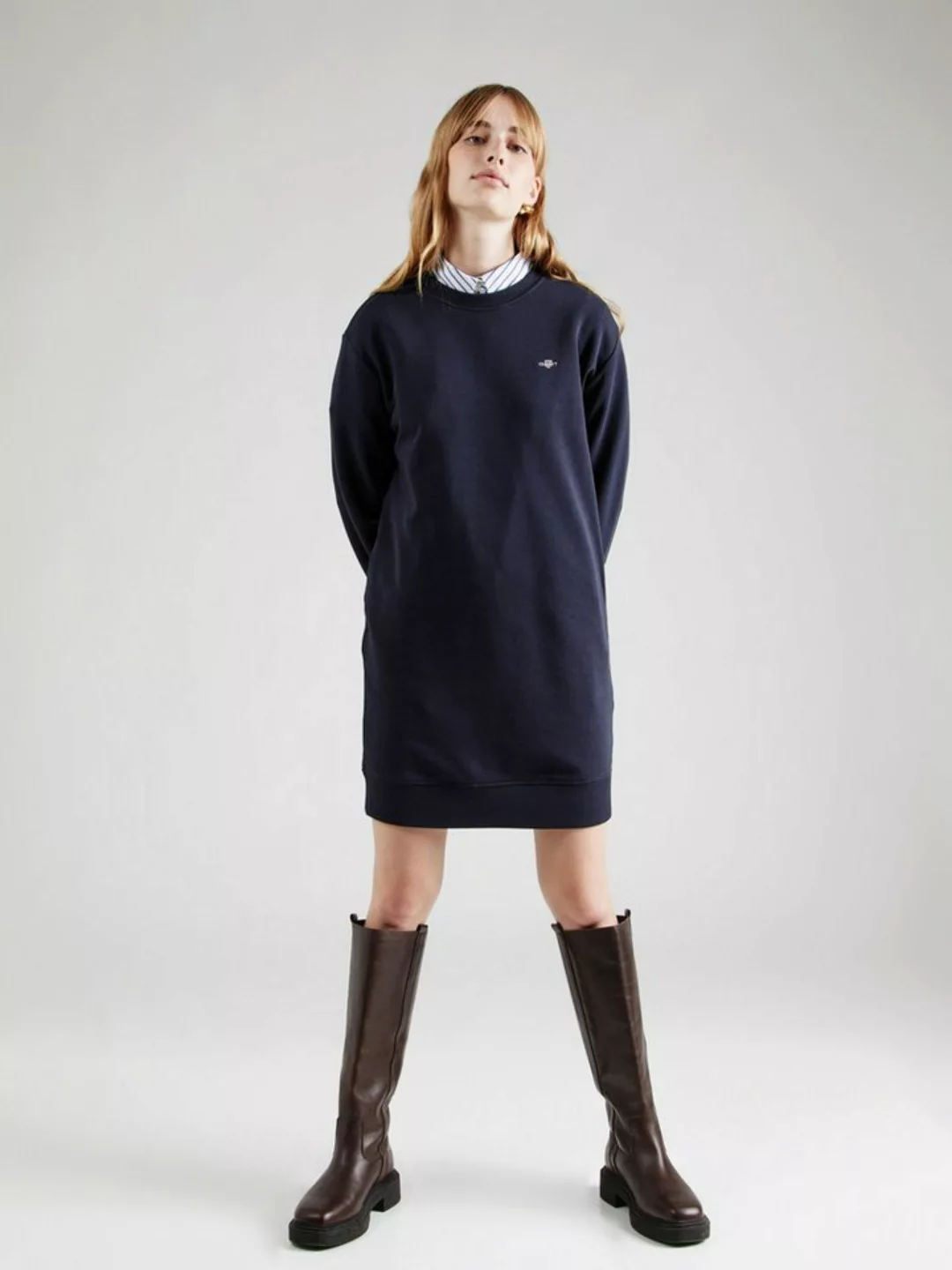 Gant Sweatkleid SHIELD C-NECK SWEAT DRESS Shield Sweatkleid mit Rundhalsaus günstig online kaufen