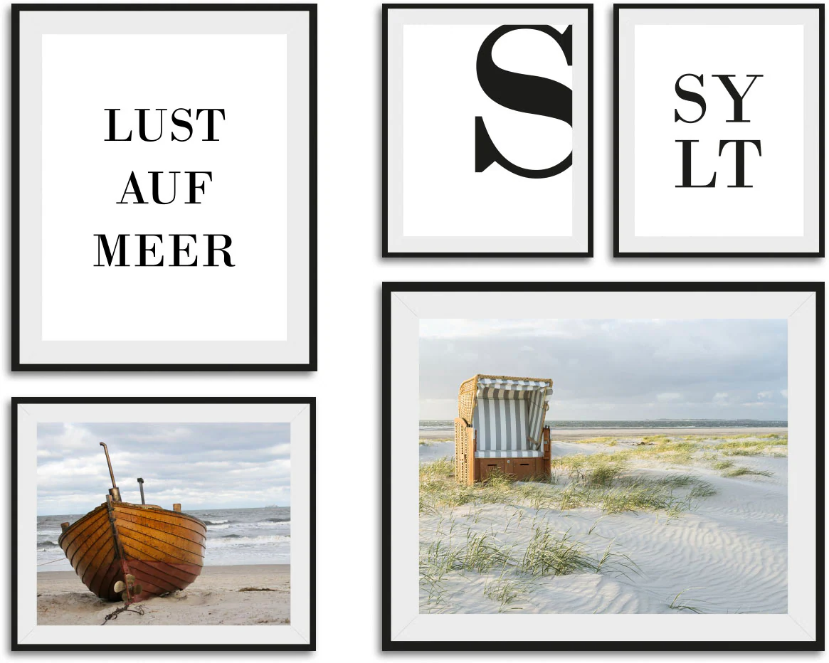 queence Bild "Sylt", Strand, (5 St.), gerahmt günstig online kaufen