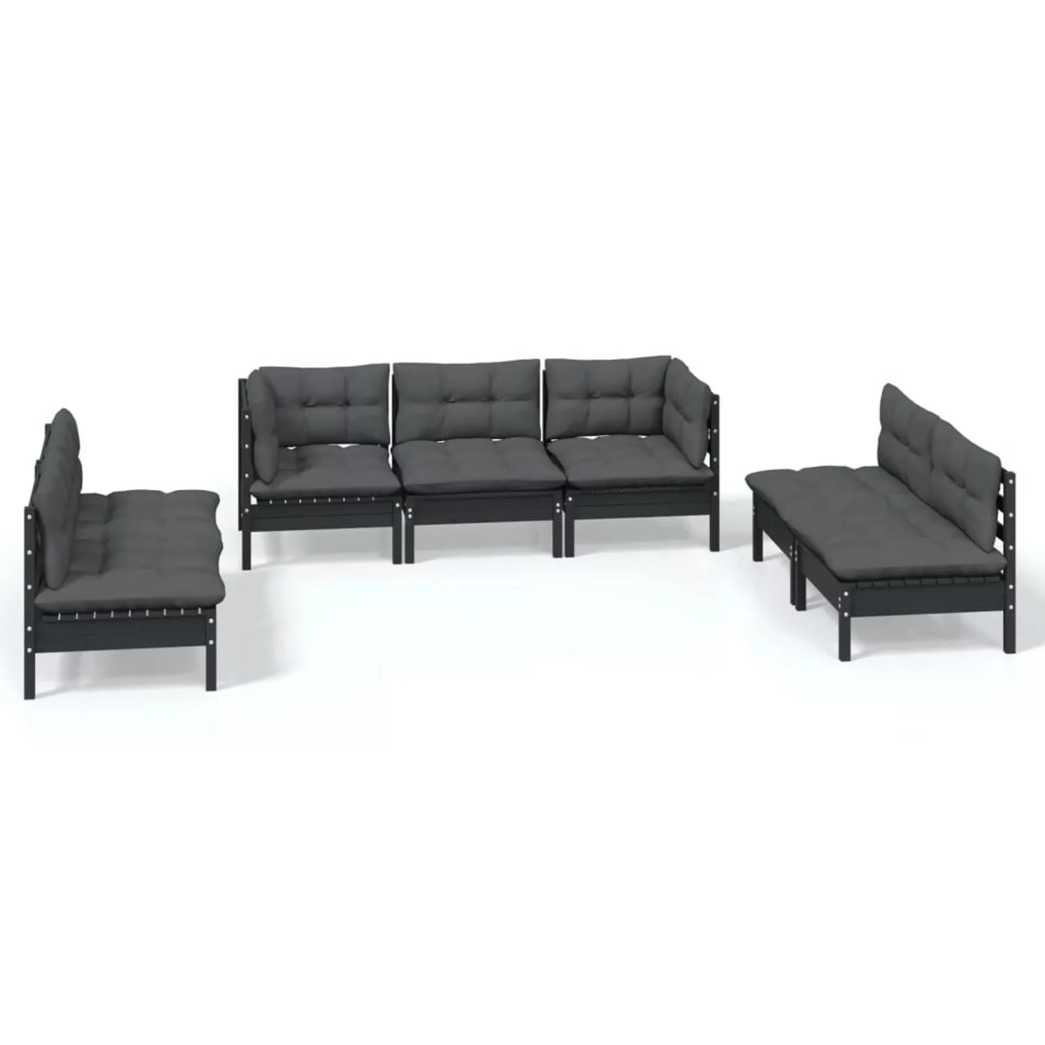 vidaXL 7-tlg Garten-Lounge-Set mit Kissen Massivholz Kiefer Modell 11 günstig online kaufen