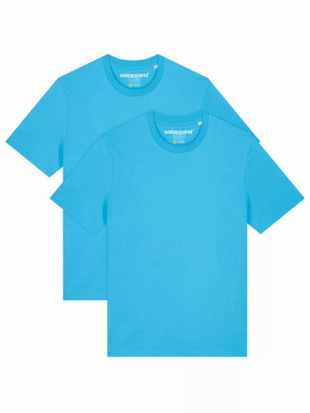 wat? Apparel T-Shirt 2er Multipack Bio Basic T-Shirt Aqua Blue günstig online kaufen