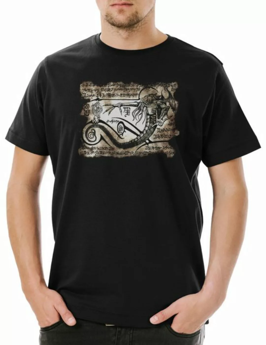 Urban Backwoods Print-Shirt Cthulhu Necronomicon Piece Herren T-Shirt Alien günstig online kaufen