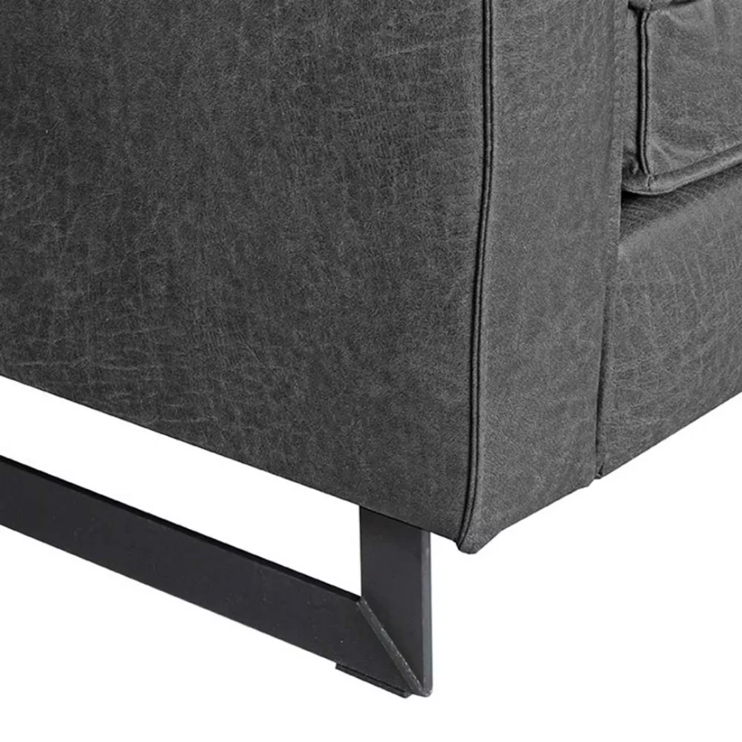 Modernes Lounge Sofa in Anthrazit Microfaser 166 cm breit günstig online kaufen