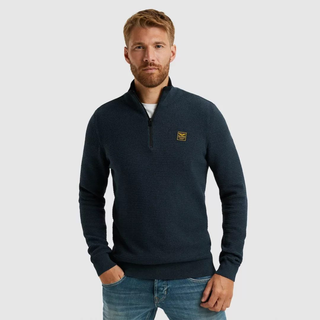 PME LEGEND Troyer "Half zip collar cotton mouline", mit Logostickerei günstig online kaufen