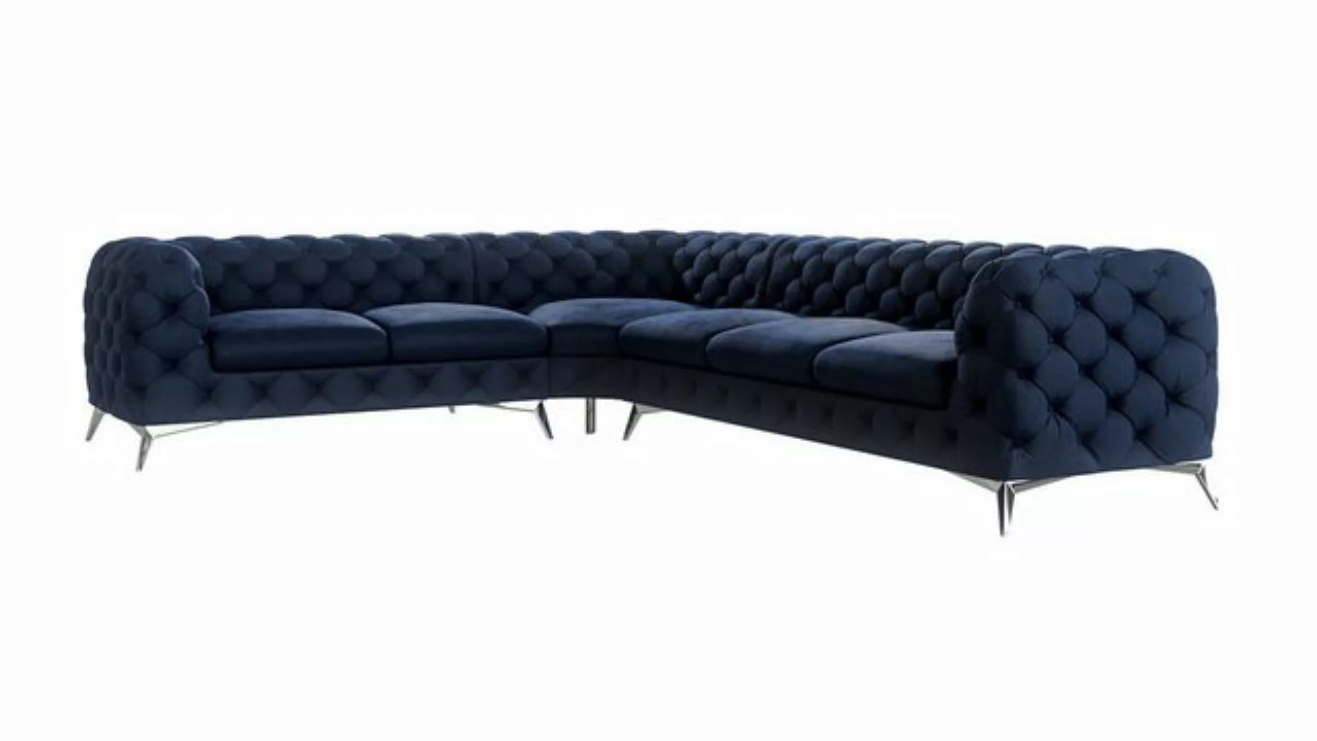 S-Style Möbel Ecksofa Chesterfield Kalina mit Silber Metall Füßen, Die Ecke günstig online kaufen