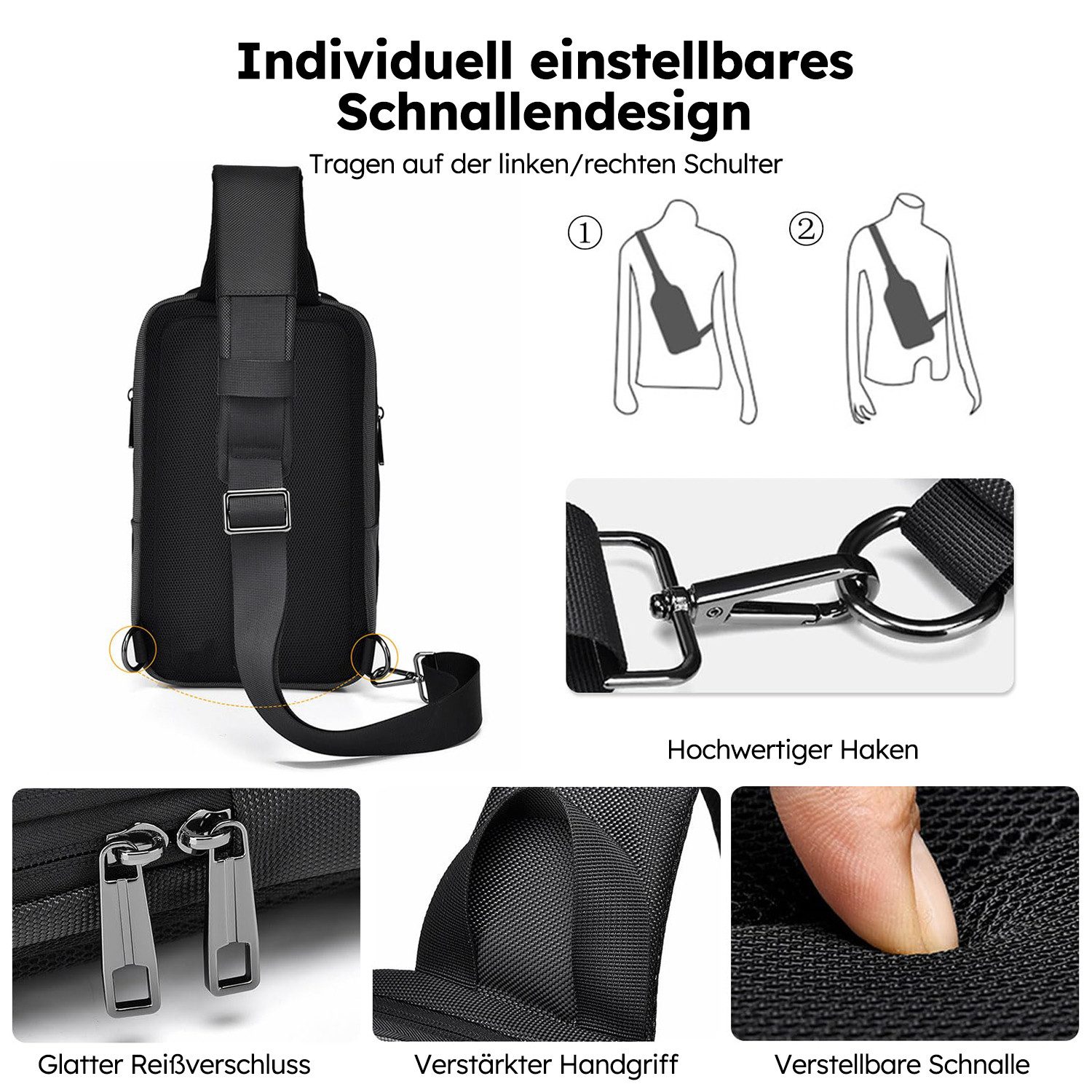 RWEUOQ Schultertasche Herren-Schultertaschen Brusttasche Sling Schulter günstig online kaufen