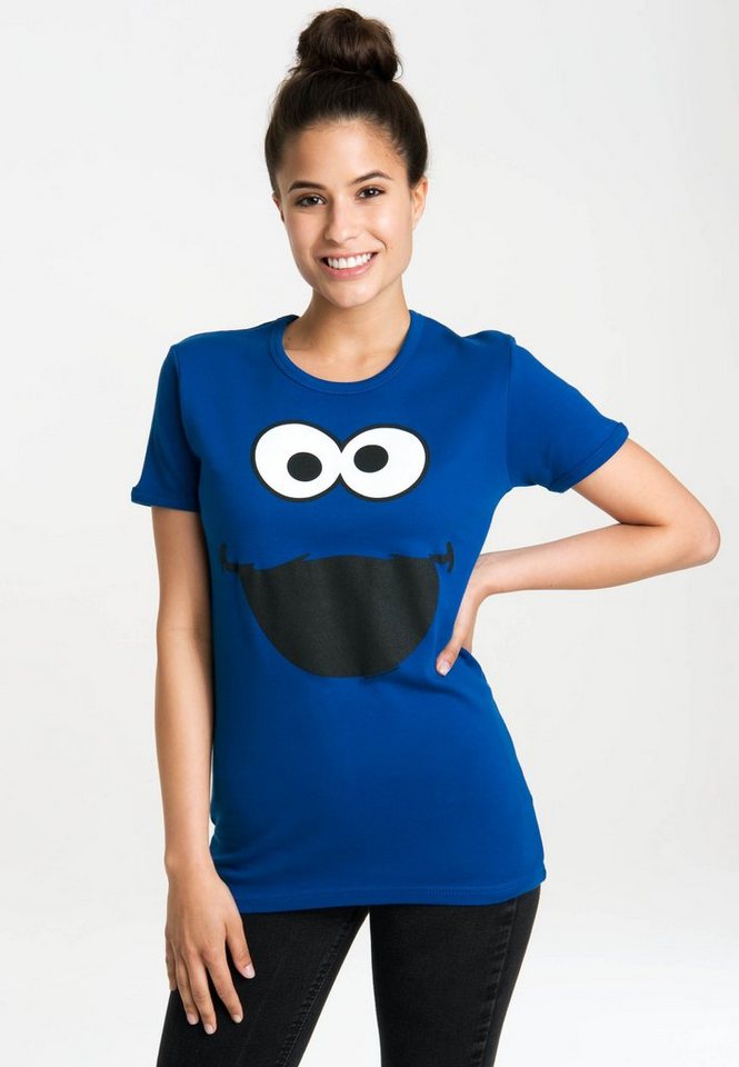 LOGOSHIRT T-Shirt "Cookie Monster – Face", mit lizenzierten Originaldesign günstig online kaufen