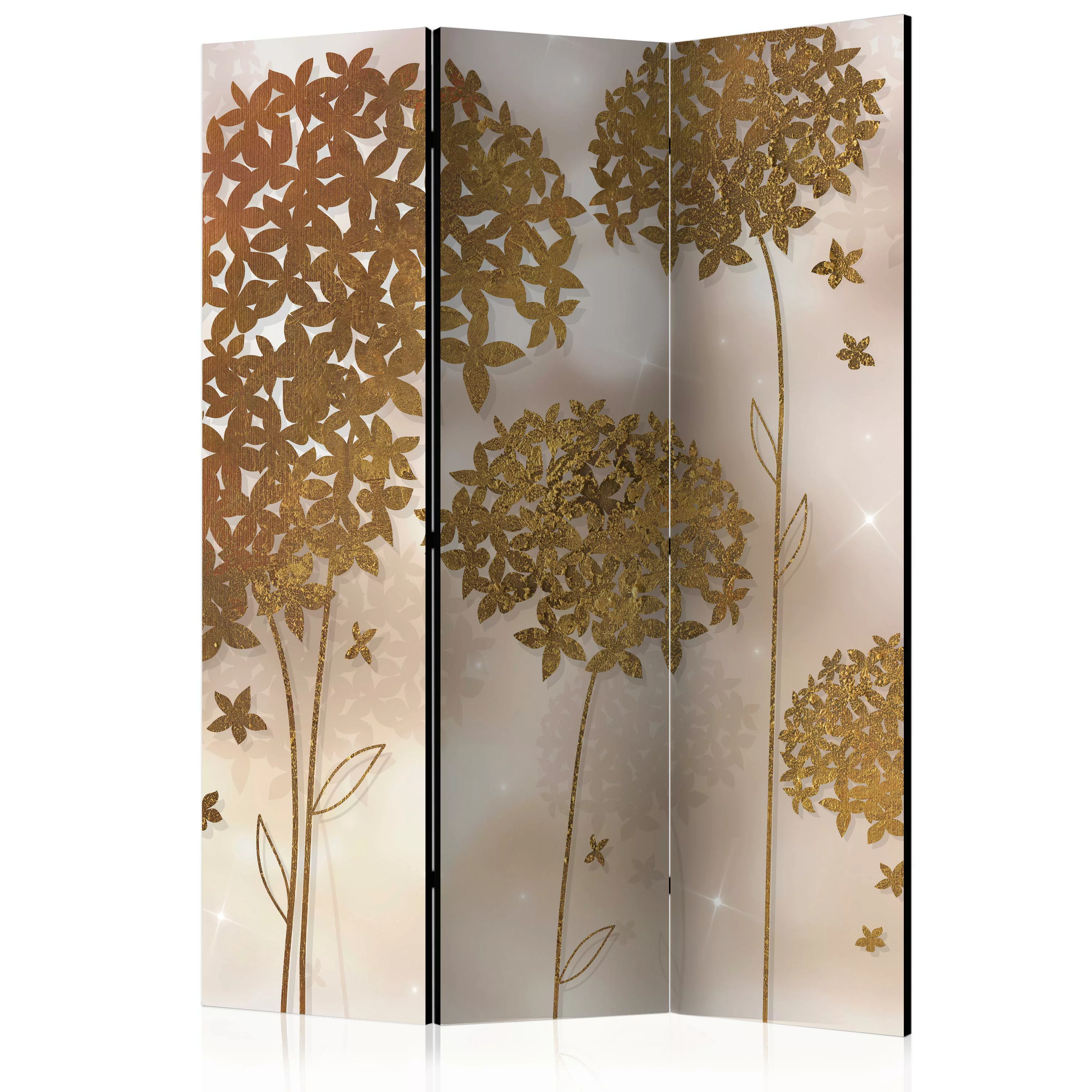 3-teiliges Paravent - Golden Garden [room Dividers] günstig online kaufen