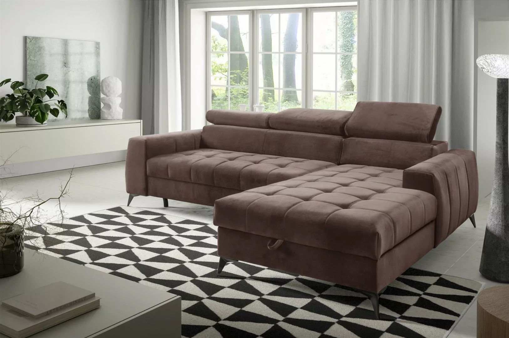 Fun Möbel Ecksofa Schlafsofa Sofa AGNESA XS Stoff Salvador, inkl. Bettkaste günstig online kaufen