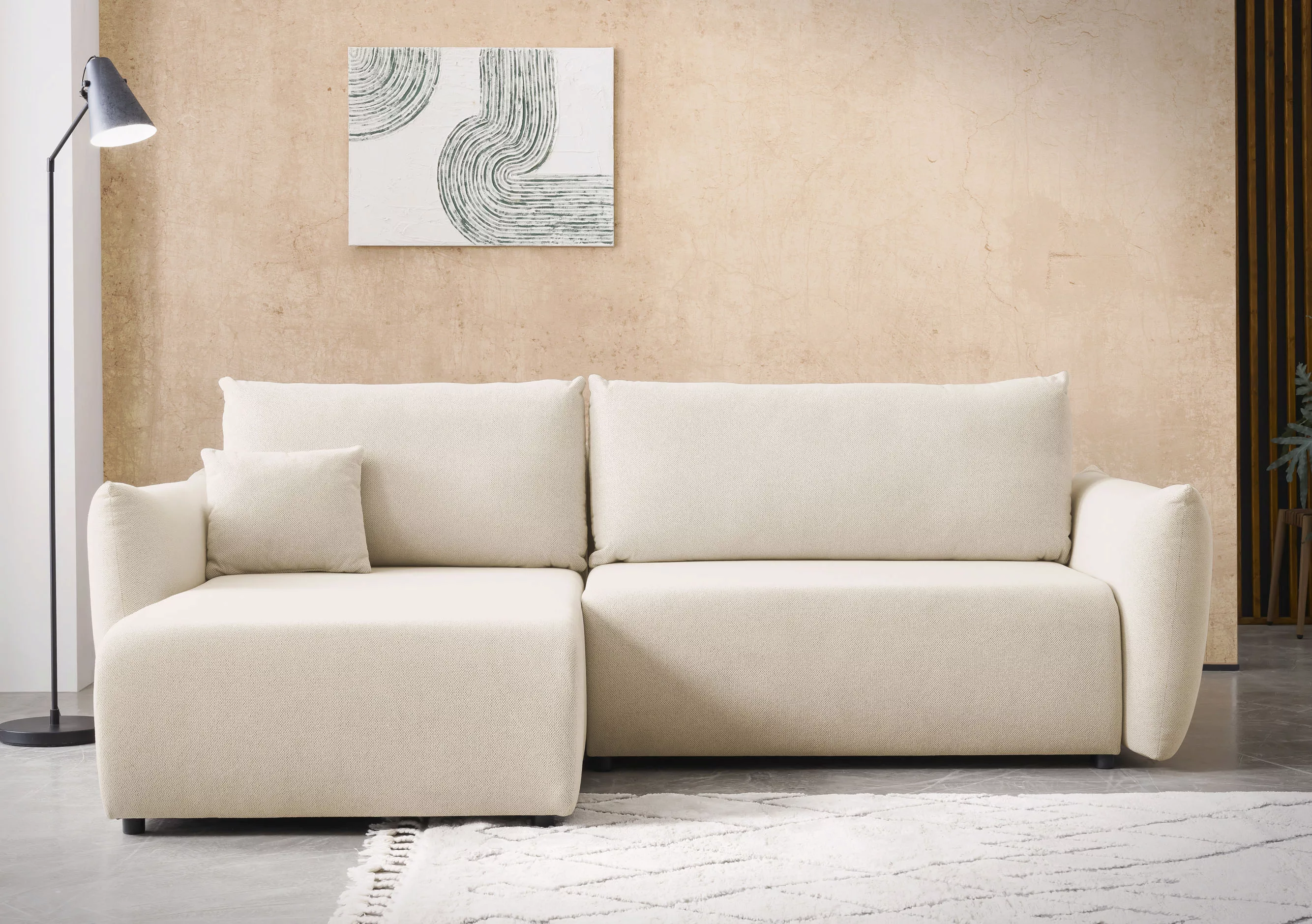 INOSIGN Ecksofa "MAVAS Schlafsofa mit Bettkasten, L-Form,", ca.257/127cm (L günstig online kaufen