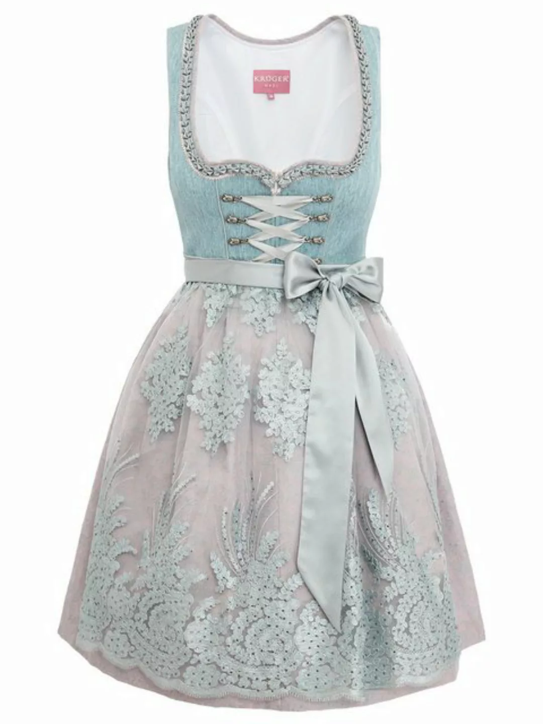 KRÜGER MADL & BUAM Trachtenkleid Midi Dirndl 2tlg. 60cm 416667 türkis günstig online kaufen